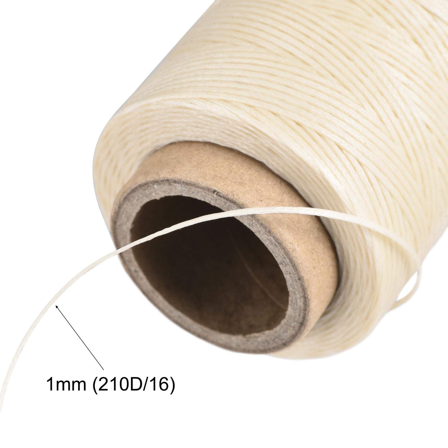 uxcell Leather Sewing Thread 186 Yards 210D/1mm Polyester Waxed Cord for Manual Sewing, Wheat BST326H