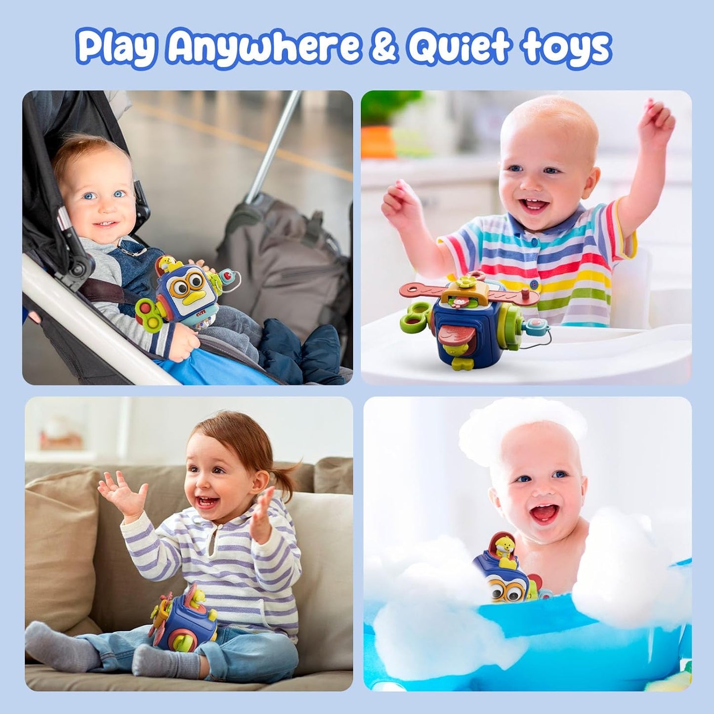 BUSY TOYS Montessori Toys for 1 Year Old Girl Blue 62