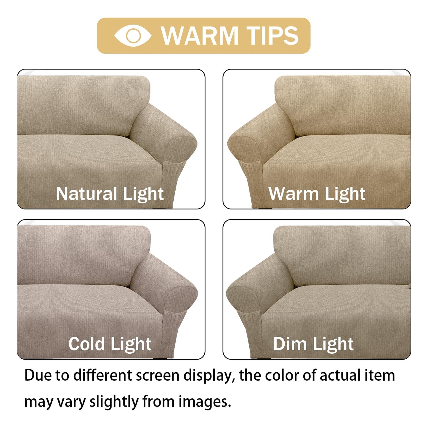Sofa Slipcover with 2 Pillow Cover for 3 Cushion Couch, Non Slip Furniture Protector with Elastic Bottom, Washable Sofa Cover for Kids, Pets (Sofa, Navy) BST326H