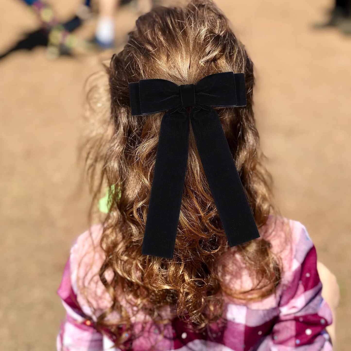 Velvet Bow Hair Ties, Classy Women Girls Hair Styling Accessories, Gift Hair Bows Cute Hair Clips for Mom Women Girl Stuff, Elegant Headdress Decor, Back to School Outfits, Black and White WN420