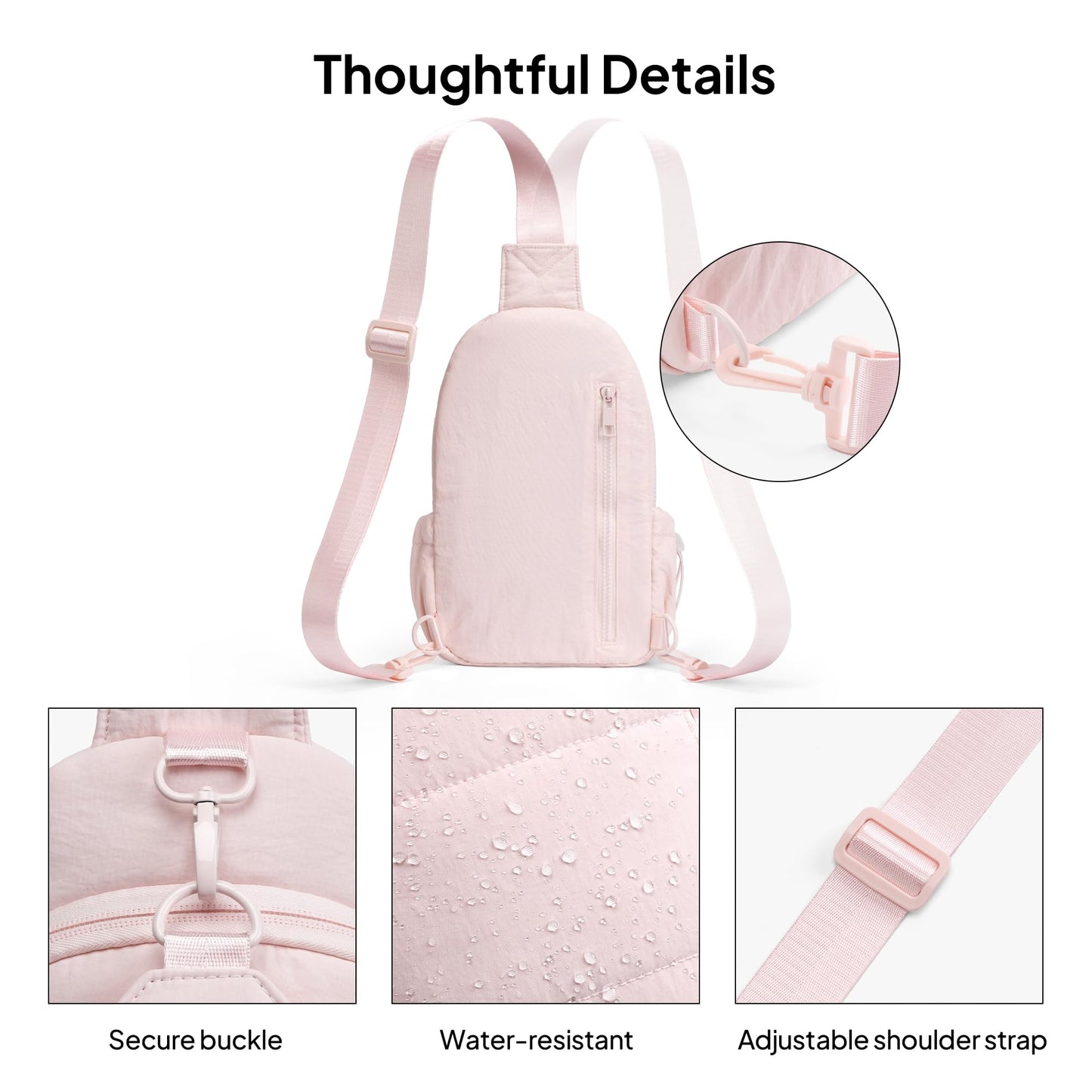 TOPEAST Sling Bag for Women, Anti-Theft Crossbody Bag with RFID Blocking & Small Water Bottle Holder for Travel BST202