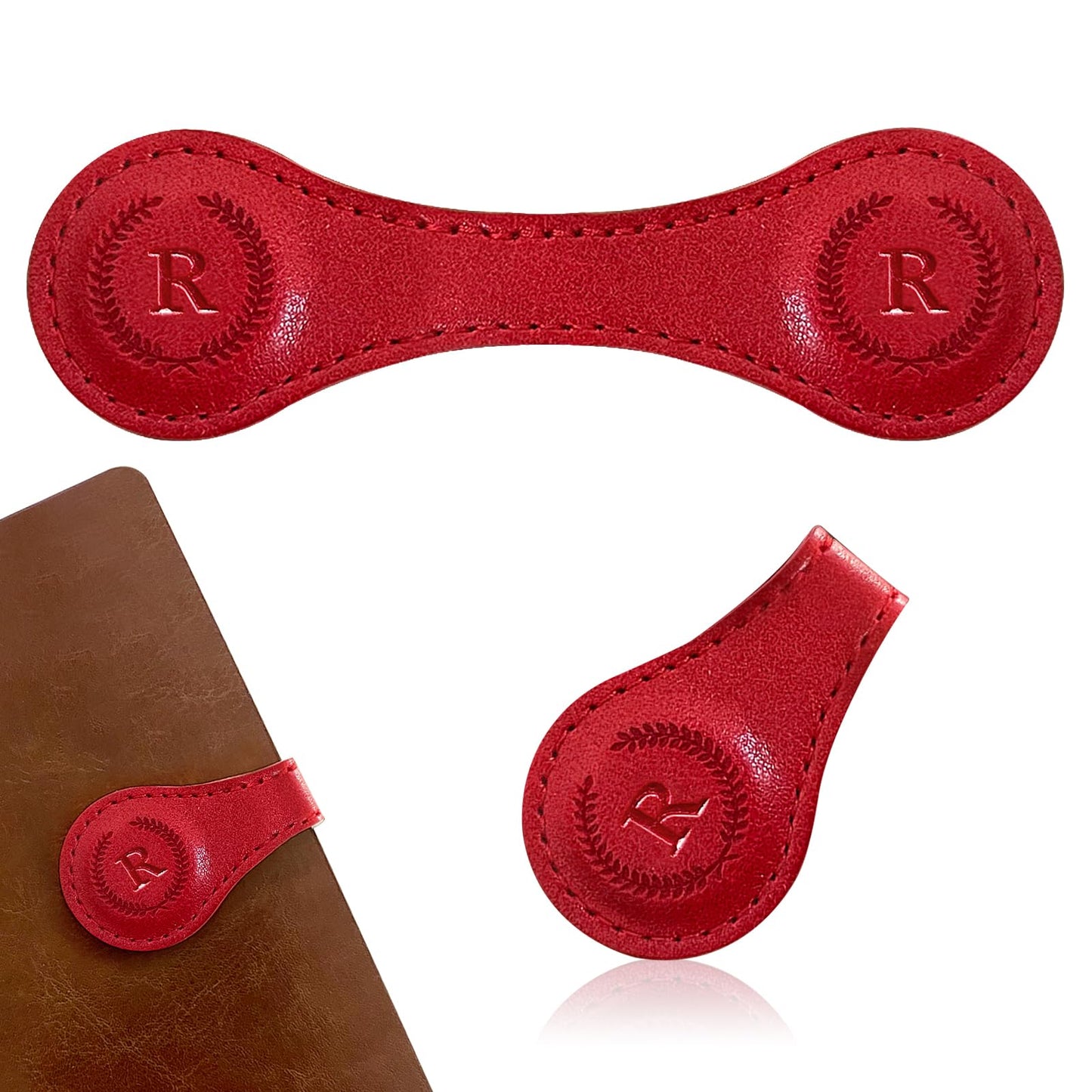 Handmade Personalized Leather Magnetic Bookmark - Custom Initial Letter Design with 26 Alphabet Choices - Durable Bookmark for Readers, Book Lovers, Women & Kids BST202