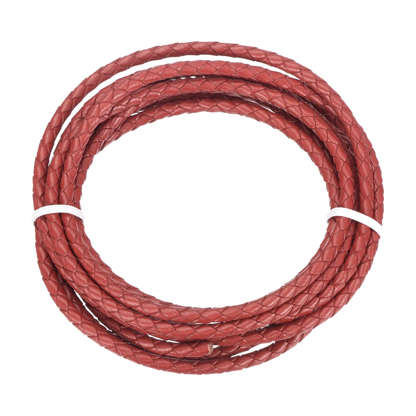 MECCANIXITY 1.1 Yards Bolo Tie Cord 6mm Diameter Round Braided Leather Strip 1 Meter Long for Bracelet Necklace Beading, Yellow WN420