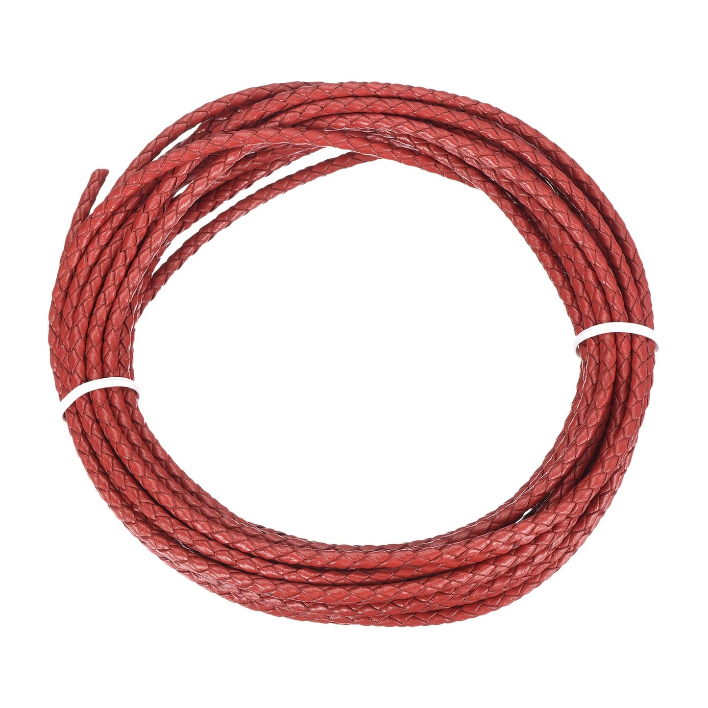 MECCANIXITY 1.1 Yards Bolo Tie Cord 6mm Diameter Round Braided Leather Strip 1 Meter Long for Bracelet Necklace Beading, Yellow WN420