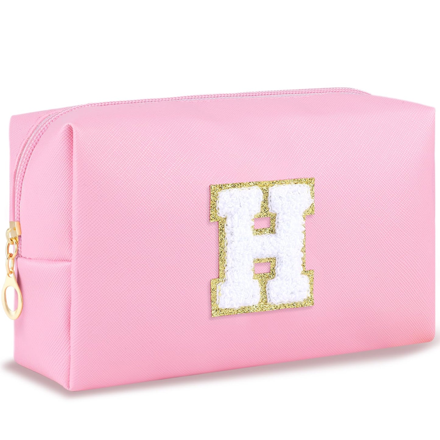 URSKYTOUS Gifts for Girls Initial Makeup Bag Personalized Cosmetic Bag with Zipper Cute Travel Toiletry Bag Waterproof PU Preppy Makeup Pouch Birthday Gift for Teen Girls Women(Blue P) BST326L