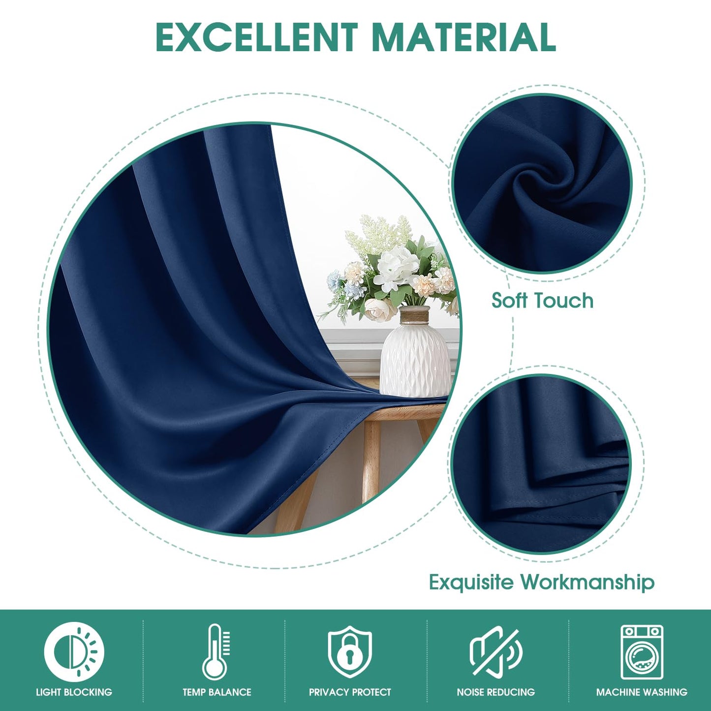 HOMEIDEAS Blackout Curtains, 2 Pages Grey Gray Room Darkening Bedroom Pinch Pleated Curtains Thermal Insulated Back Tab Rod Pocket Drapes for Bedroom, W52 x L63 BST326H