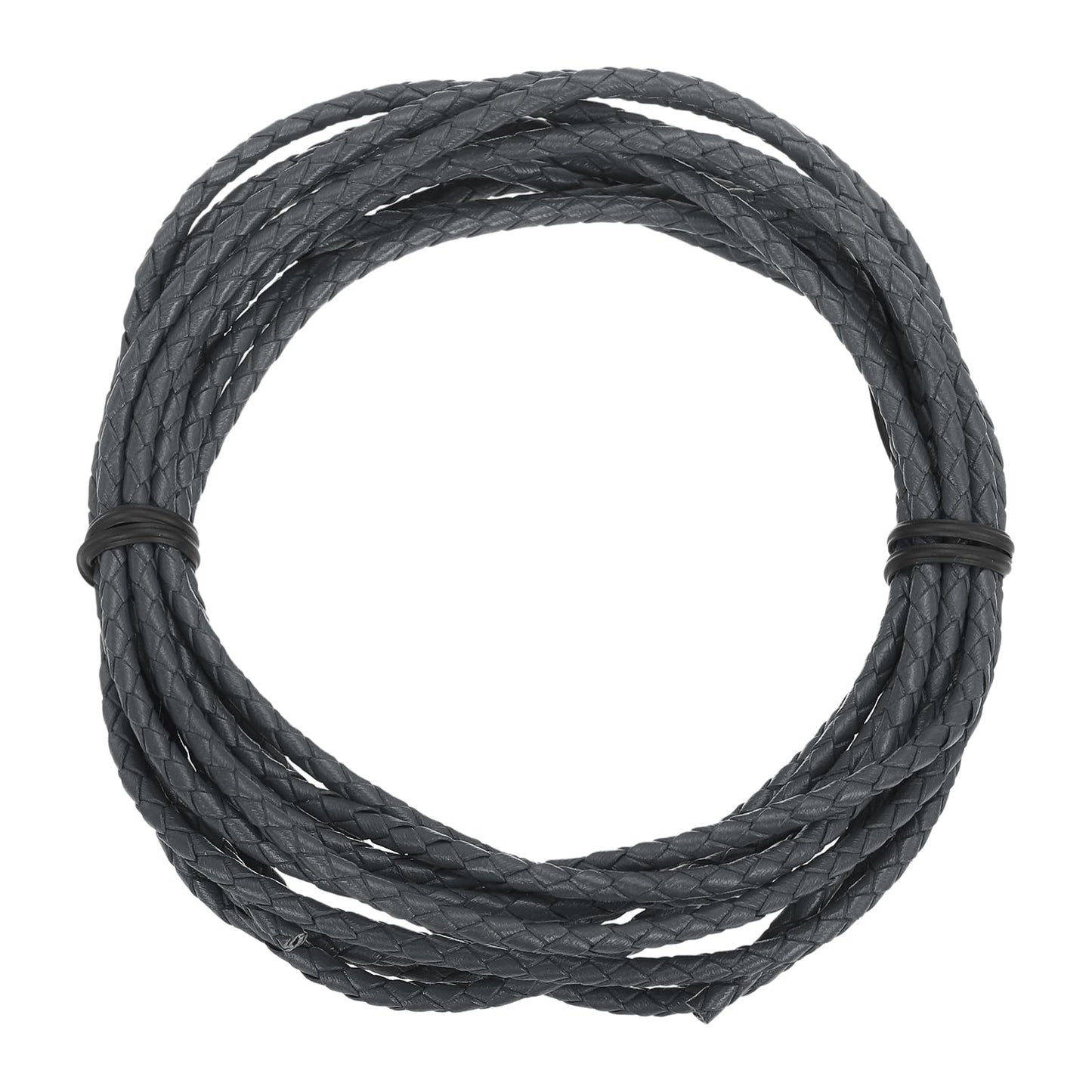 MECCANIXITY 1.1 Yards Bolo Tie Cord 6mm Diameter Round Braided Leather Strip 1 Meter Long for Bracelet Necklace Beading, Yellow WN420