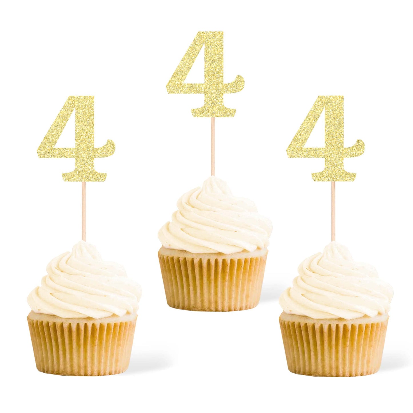 Gexolenu 24 PCS Rose Gold Double-sided 3rd Birthday Cupcake Toppers, Glitter Age THREE Cake Picks Decor, Third Happy Birthday Party Decorations Baby Shower Anniversary Party Supplies BST220