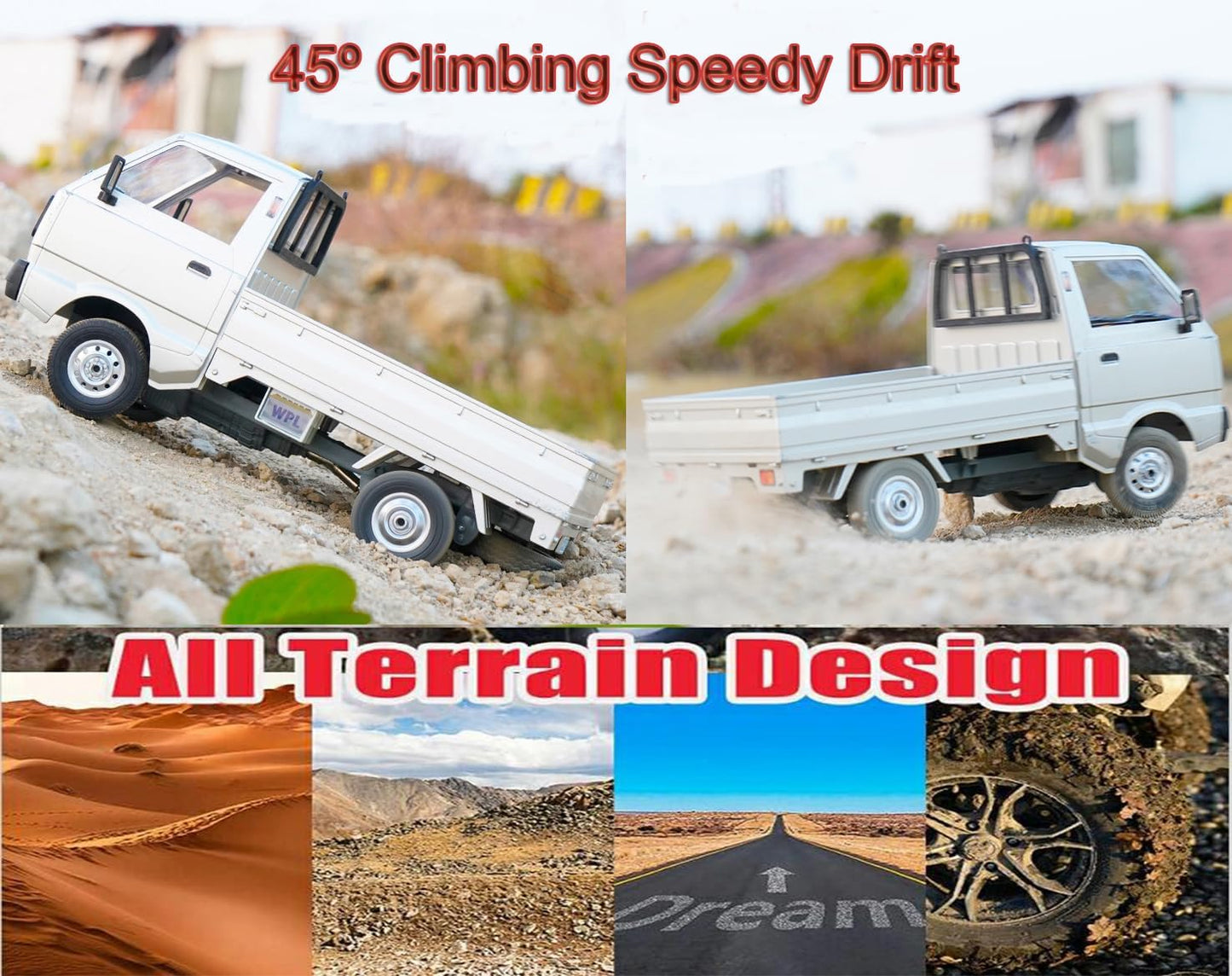 WPL D12 RC Car 1/10 RC Drift Car RTR Remote Control Car, Kei Truck 39