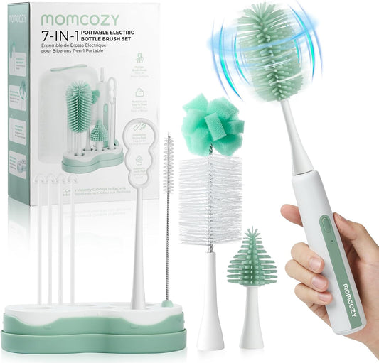 MOMCOZY 7 in 1 Portable Electric Bottle Brush Set 75