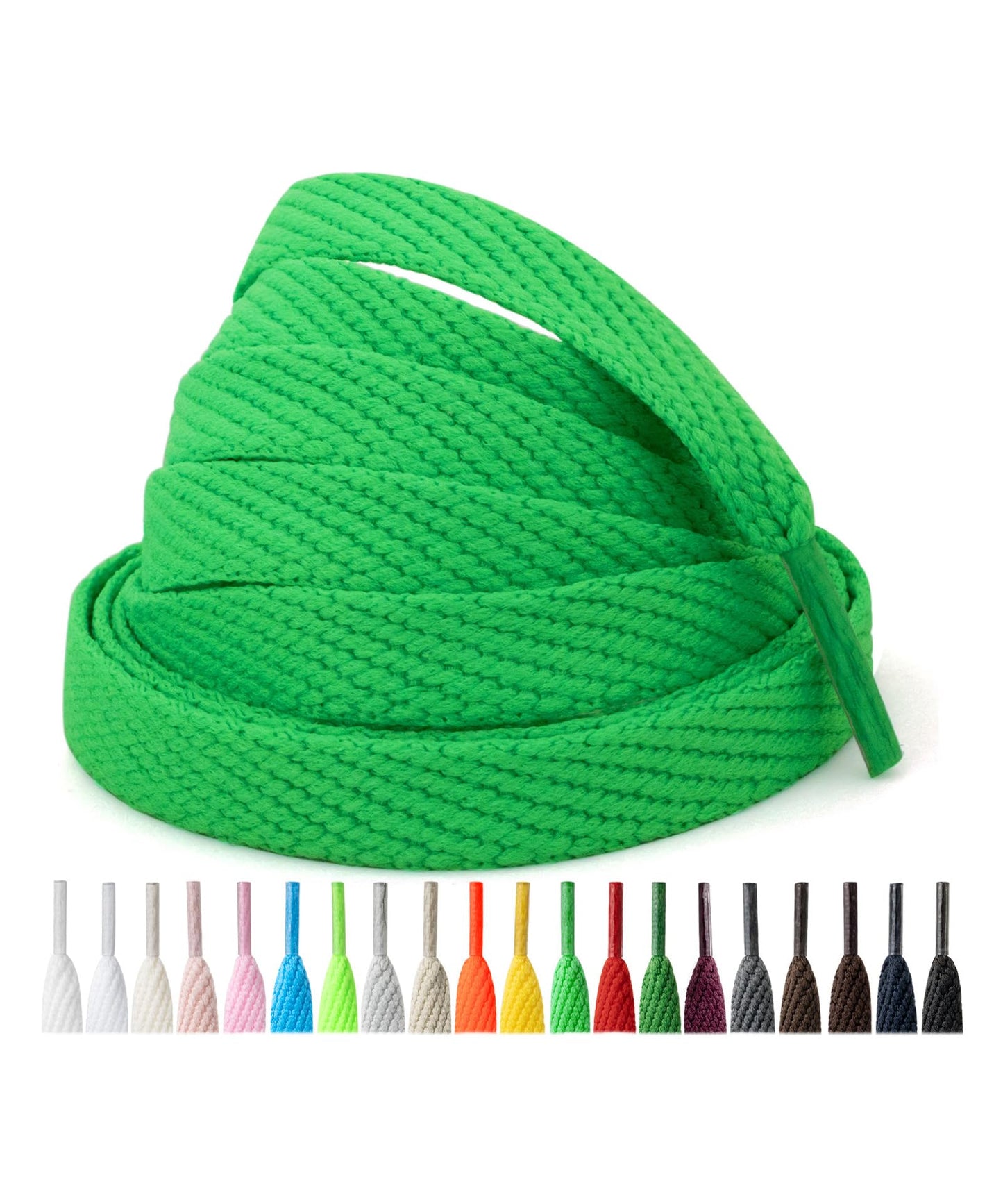 Handshop 2 Pairs Athletic Flat Shoe Laces for Sneakers in 20 Colors, 2/5" Wide Replacement Shoelaces in 30"-63" WN420