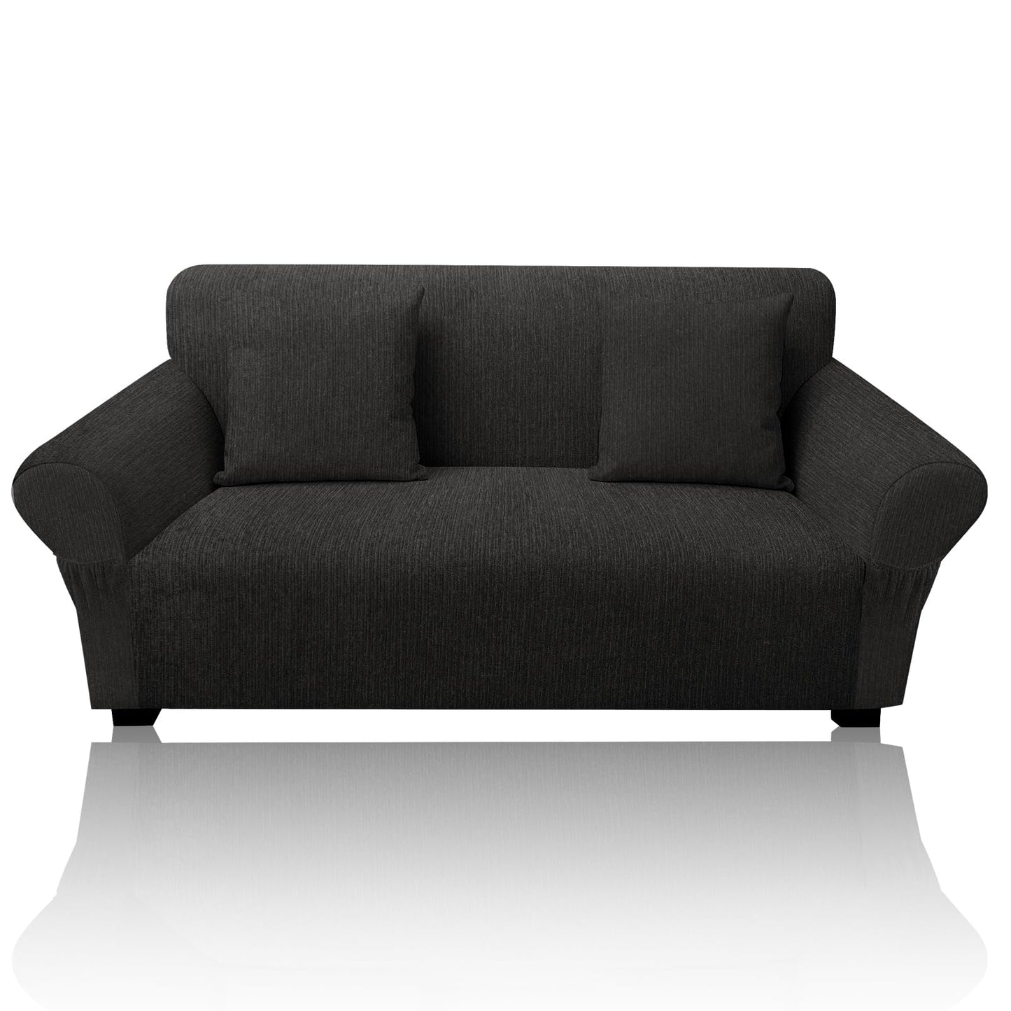 Sofa Slipcover with 2 Pillow Cover for 3 Cushion Couch, Non Slip Furniture Protector with Elastic Bottom, Washable Sofa Cover for Kids, Pets (Sofa, Navy) BST326H