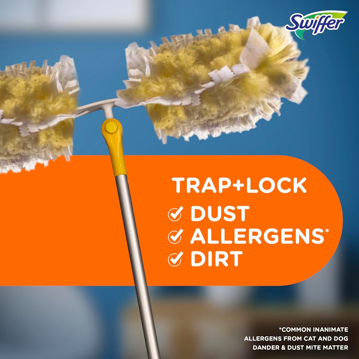 Swiffer Ceiling Fan Duster Super Extender Handle Starter Kit, 6 Heavy Duty Refills