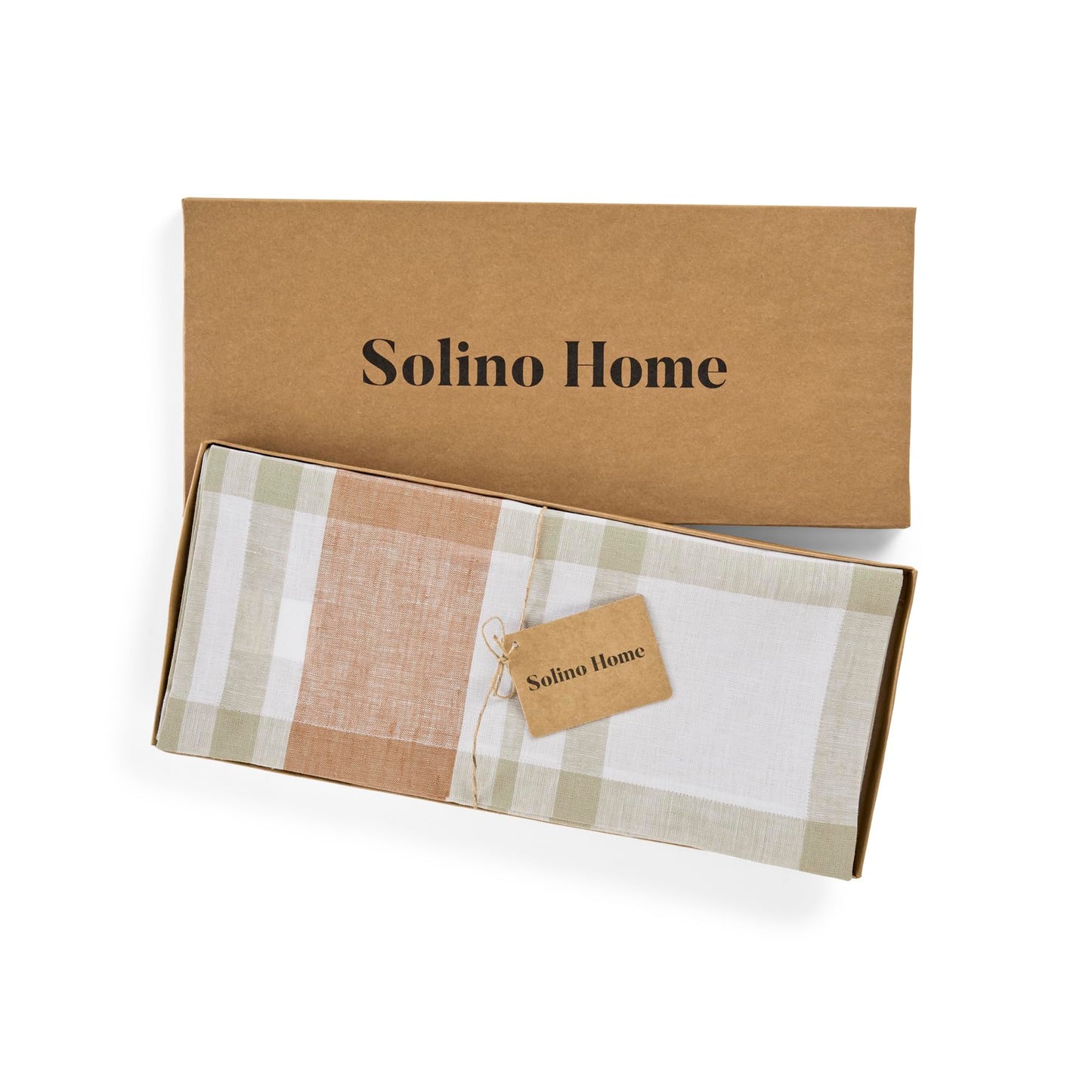 Solino Home 100% Linen Table Runner Multicolor, Rustic Plaid 14 x 72 in | Table Runners for 4-6 seater dining tables, hallway tables and cabinets | Rustic Multicolor | Pure Linen | OEKO-TEX Certified BST326SOLH