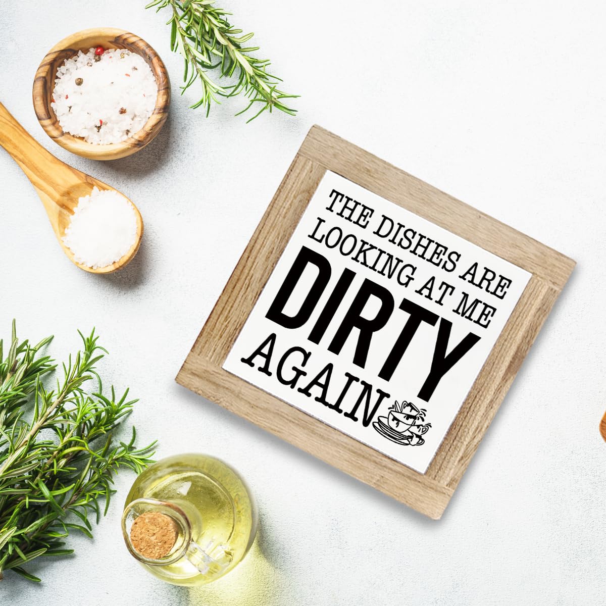 Just A Spoonful of Sugar Sign, Coffee Decor Sign, Rustic Kitchen Box Signs, Coffee Station Decor, Modern Farmhouse Home Decors for Kitchen Bar, Cafe Decors, Freestanding Wooden Plaque BST326L