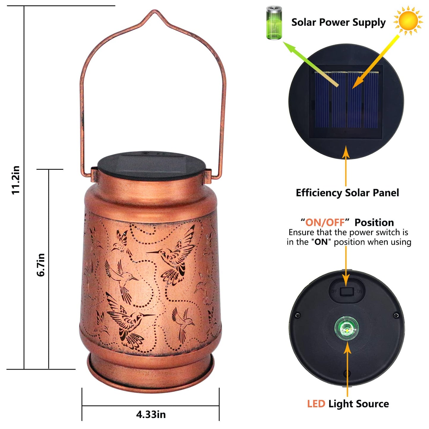 Solar Lanterns Outdoor Waterproof Butterfly Garden Decor Birthday Gifts for Women Mom Grandma, Hanging Solar Lights Metal Lantern Decoration Outside for Yard, Patio, Backyard, Porch