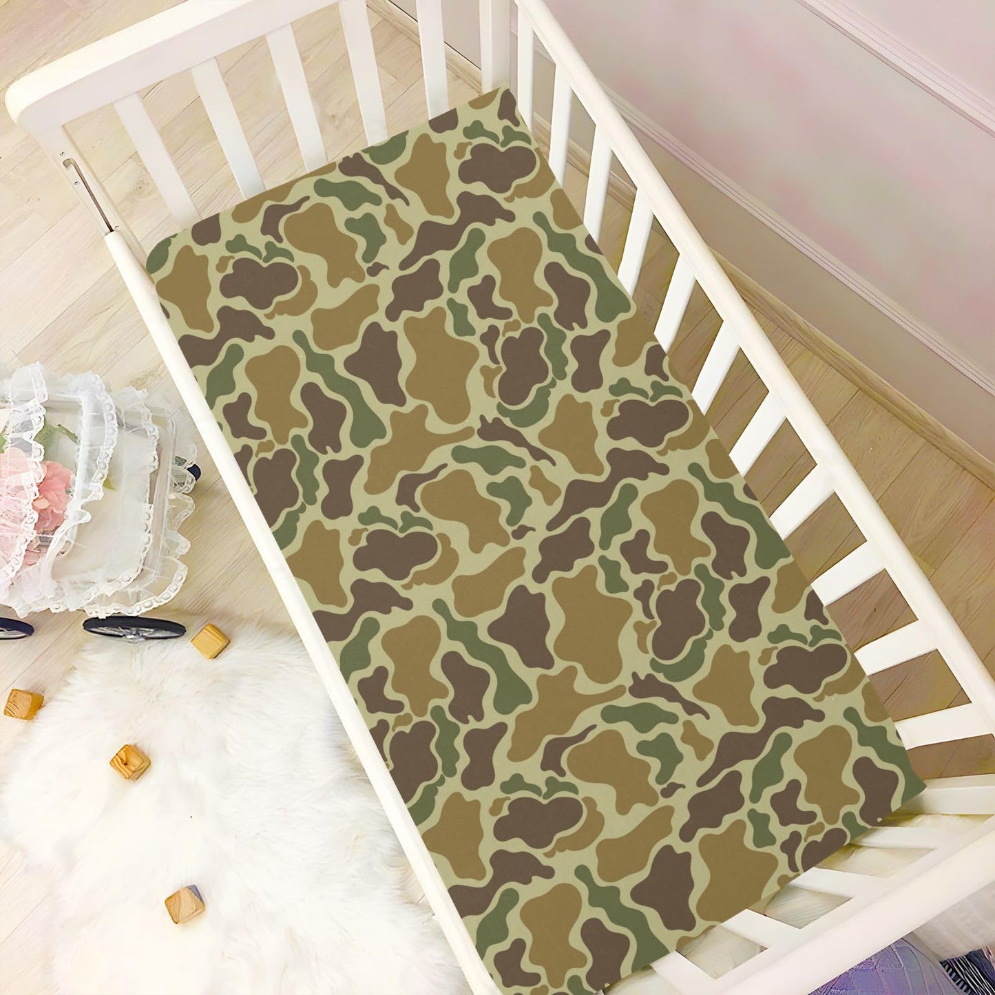 VIGTRO Vintage Duck Hunter Baby Crib Sheets for Boys Girls, Breathable Soft Fitted Crib Playard Sheets Baby Mattress Sheet, M 52x28x9in BST220