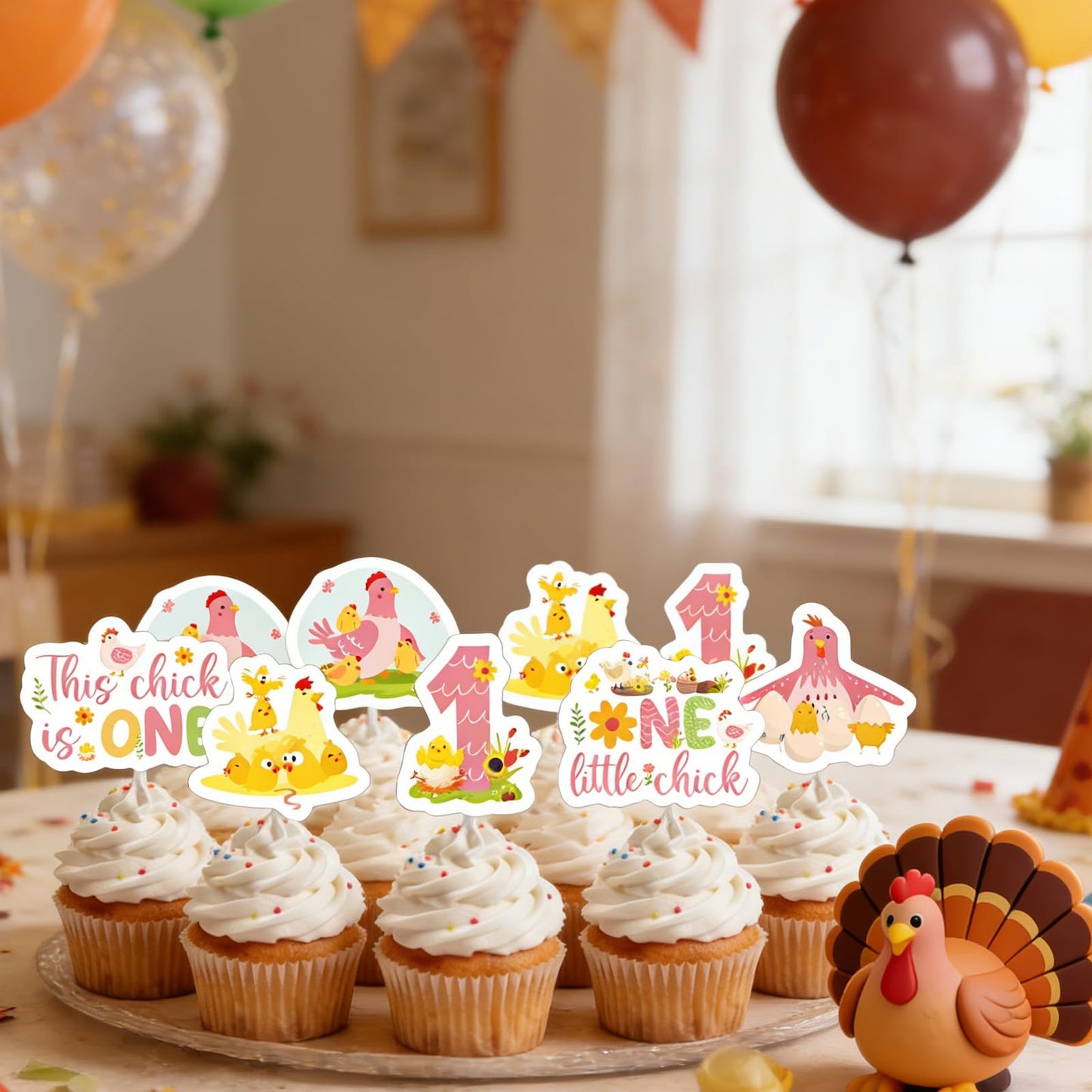 Baseball Birthday Party Decorotions - 24 PCS Ice Cream Drip Baseball Theme Cupcake Toppers, Boys Girls Sports Birthday Party Decorotions Supplies BST326L