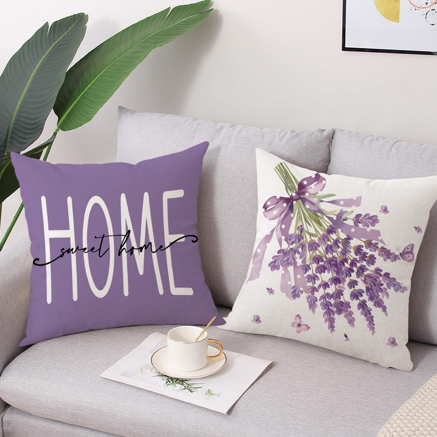 Spring Easter Pillow Covers 18x18 Set of 2 Rabbit Bunny Carrot Truck Spring Flowers Decorative Throw Pillow Covers for Home Office Sofa Bed Couch BST326L