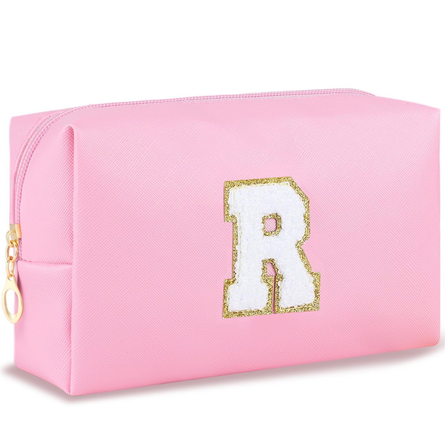 URSKYTOUS Gifts for Girls Initial Makeup Bag Personalized Cosmetic Bag with Zipper Cute Travel Toiletry Bag Waterproof PU Preppy Makeup Pouch Birthday Gift for Teen Girls Women(Blue P) BST326L
