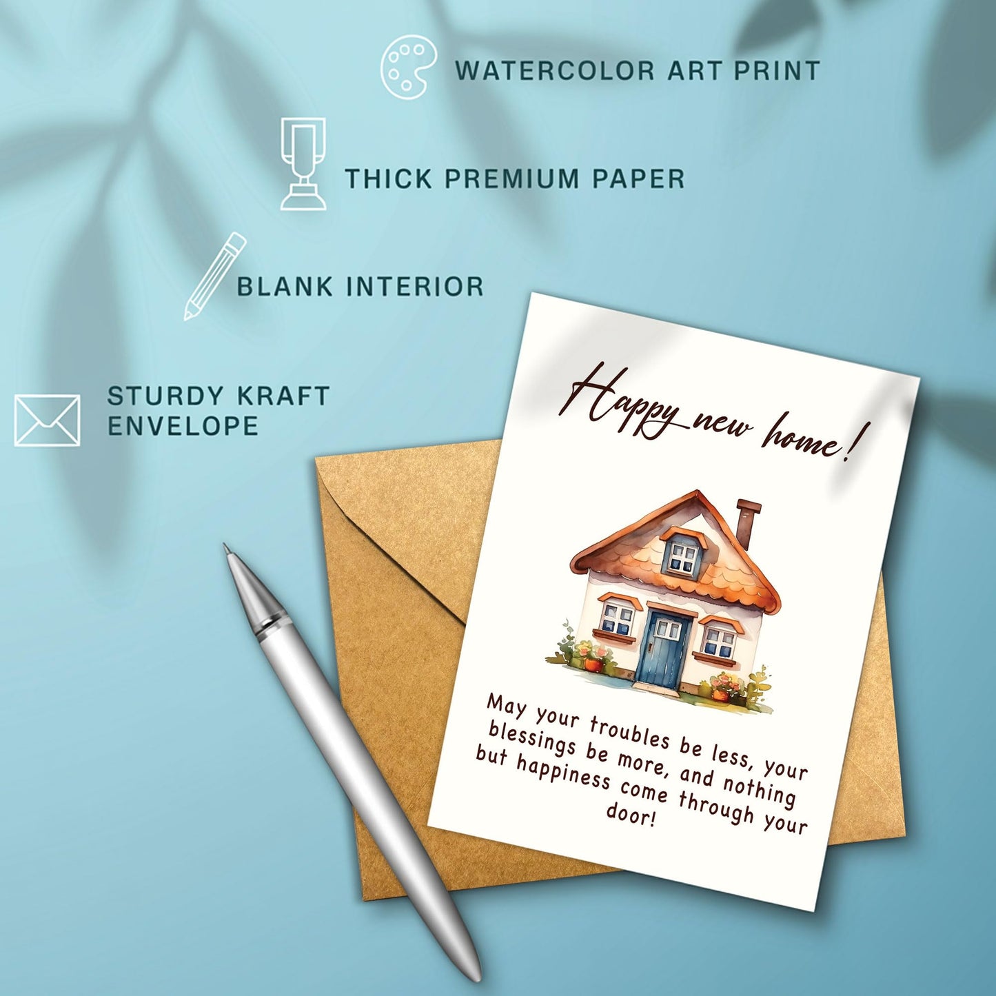 Congrats on Your New Home Housewarming Greeting with Gold Lettering and Key Design, Funny Congratulations Gift for New Homeowners, First-Time Buyers, Friends, Neighbors, Real Estate Clients Single 5.3''x8'' with Envelope BST326L