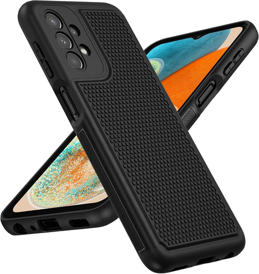 FNTCASE for Samsung Galaxy A23 5G Case: (Samsung Galaxy A23 4G LTE) Dual Layer Protective Heavy Duty Cell Phone Cover Shockproof Rugged with Non Slip Textured Back Bumper - 6.6inch Black WN420
