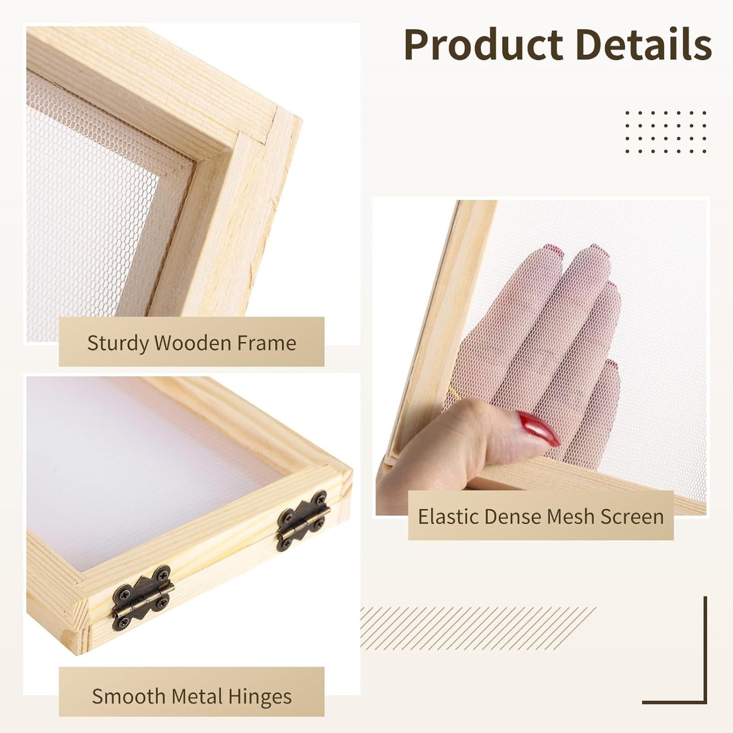 Homaisson 10 Pcs Paper Making Frame Kit - 5''x7'' Paper Making Screens N27