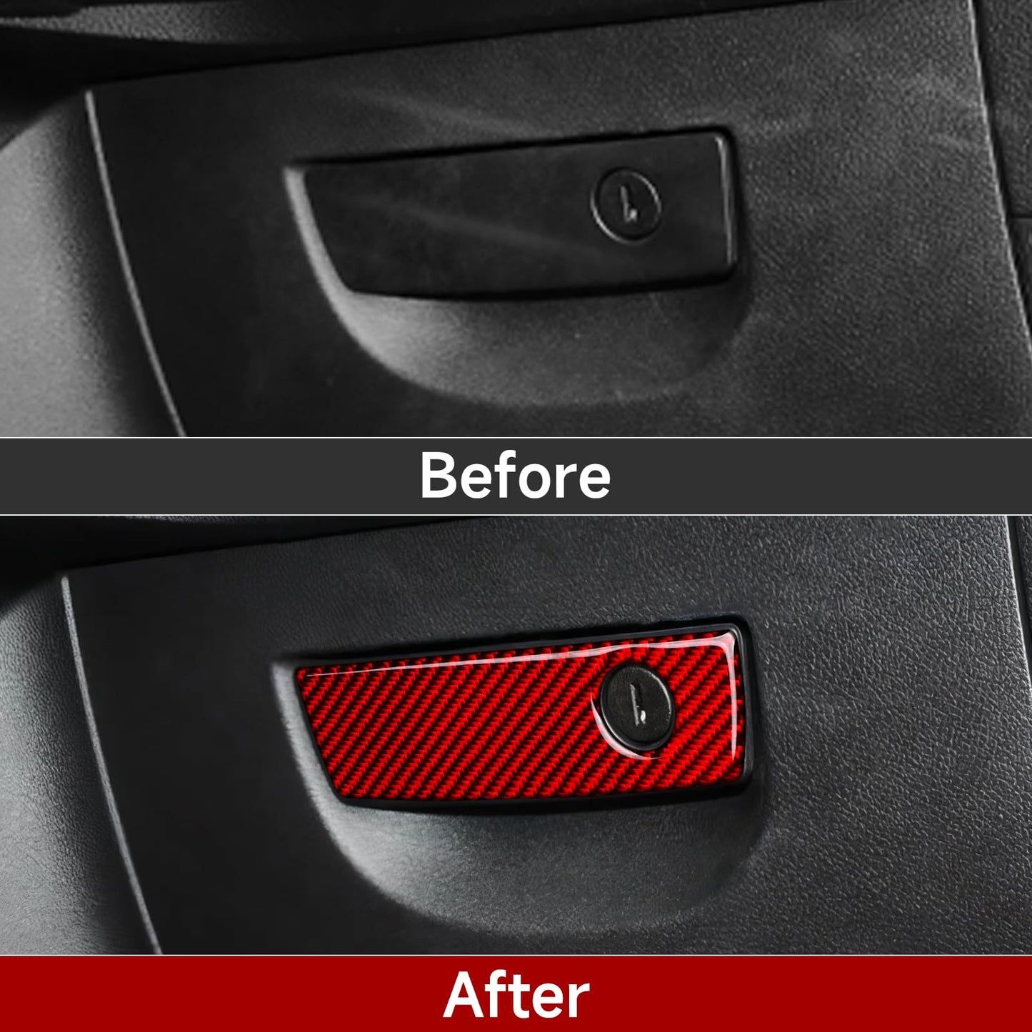 Car Gear Shift Lower Panel Sticker Carbon Fiber Decal Interior Trim Cover for Jeep Wrangler 2011 2012 2013 2014 2015 2016 2017 Accessories (Red) BST220
