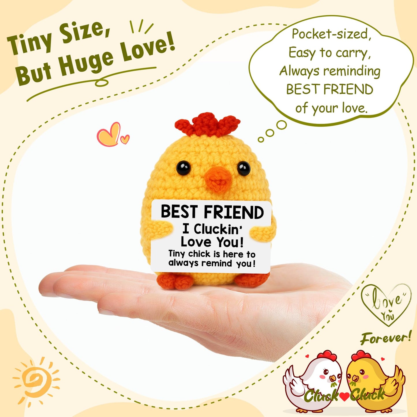 Grandma Birthday Gifts from Grandkids, New Grandma Grandmother I Love You Gift, Grandparents Day Gifts for Grandmas Grandmother Nana Gigi, Christmas Stocking Stuffers Funny Handmade Crochet Chicken BST220