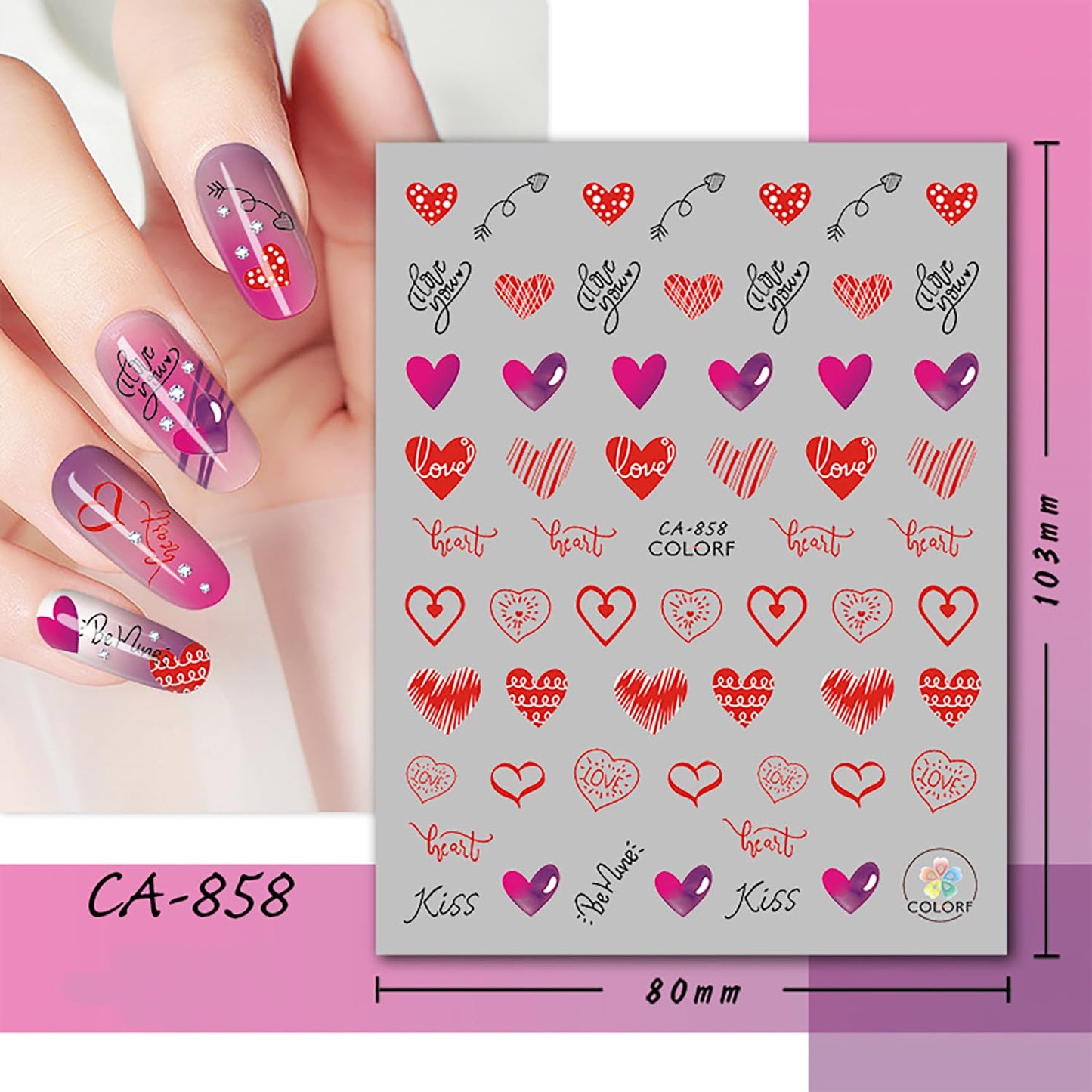 Liquid Butterfly Nail Art Sticker Decals Black Gold Black Silver Butterfly Moon Design Nail Decals 3D Self-Adhesive Nail Art Supplies Heart Nail Art Sticker Decoration for Women Manicure Supplies BST326L