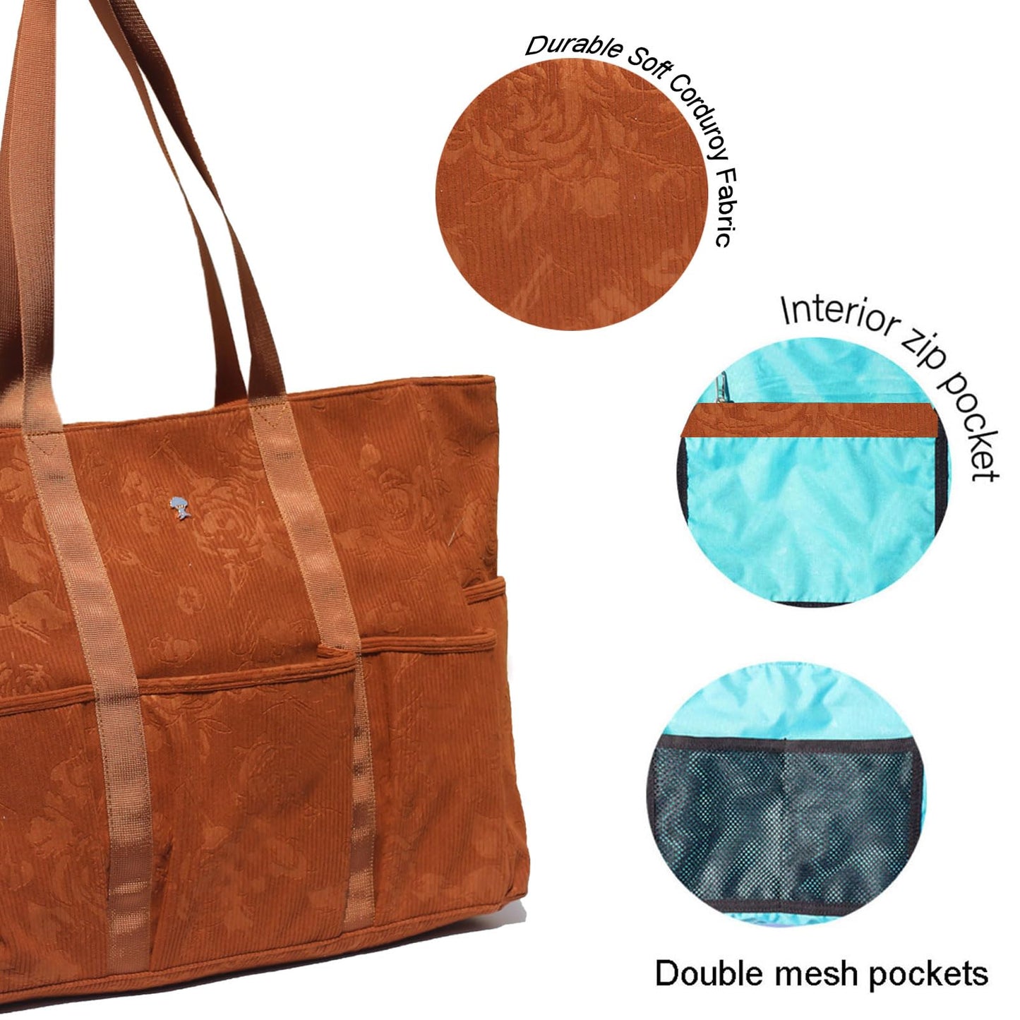 ESVAN Utility Tote Bag Weekender Duffle Bag with 13 Pockets - Perfect for Travel, Work, Gym, Beach, Teachers, and Nurses BST326H