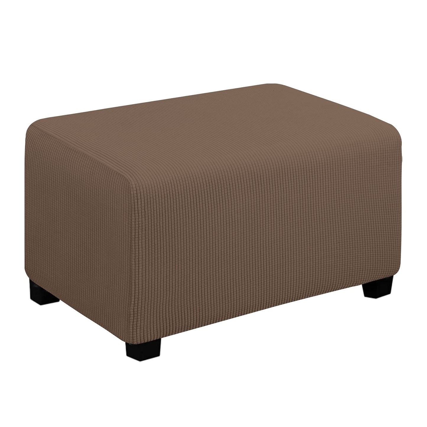 Easy-Going Stretch Square Ottoman Cover 15x15x15inch Dark Blue | Folding Storage Footstool cover Furniture Protector Soft Rectangle slipcover with Elastic Bottom BST202