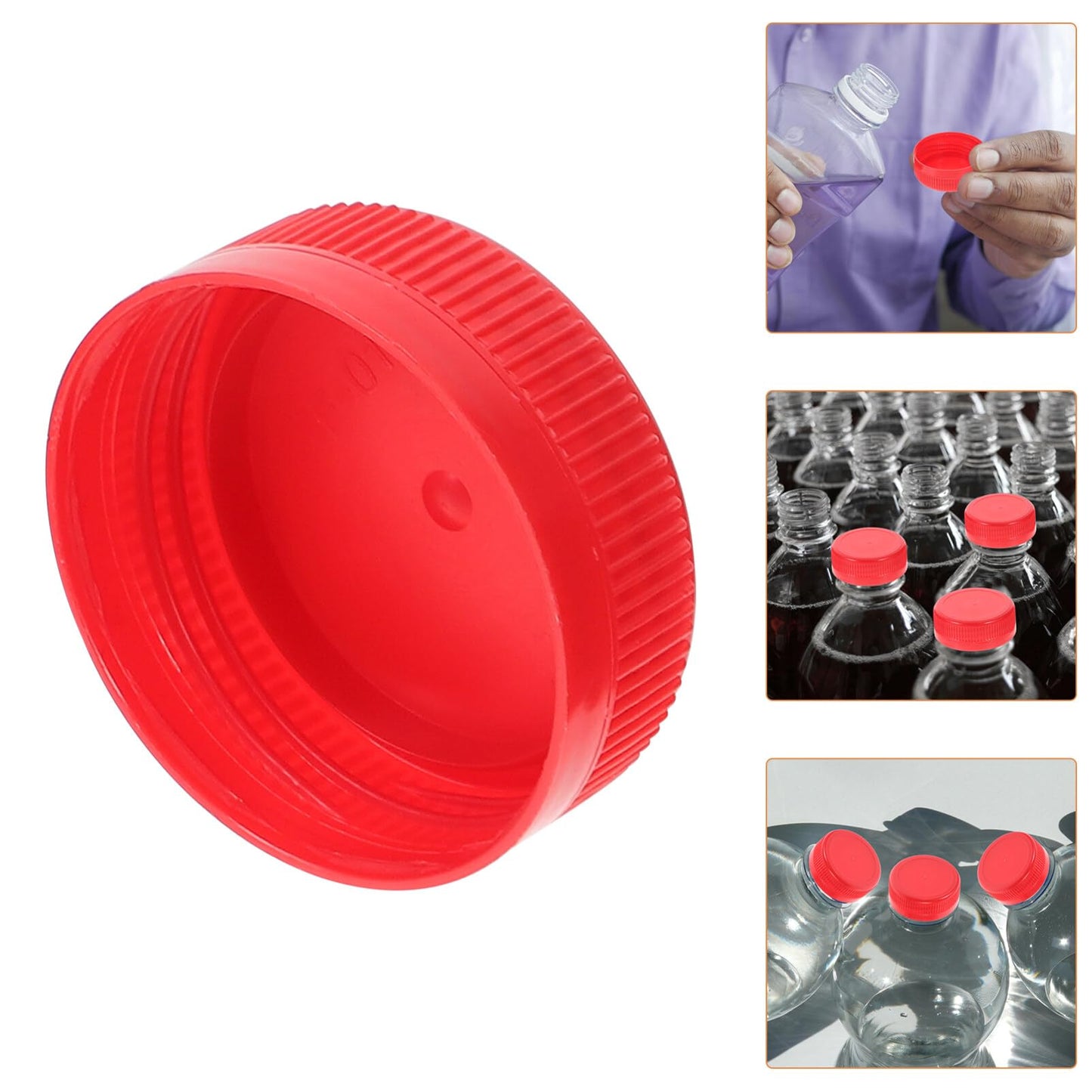100Pack White Plastic Bottle Caps, 38mm (1.53") Replacement Lids, Leak-Free Screw-on Caps for Juice, Milk, Water Bottles Tops and Diy Crafts BST202