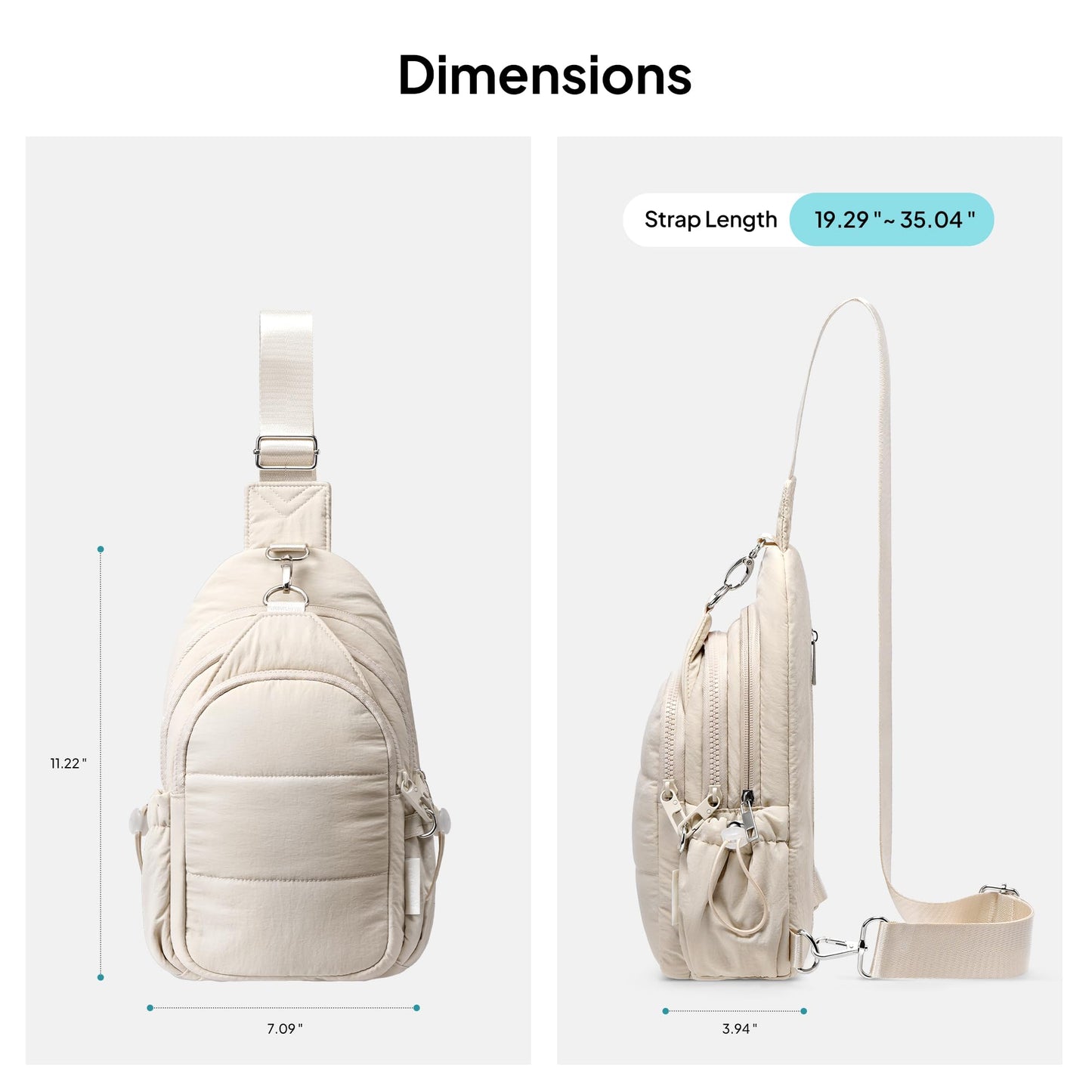 TOPEAST Sling Bag for Women, Anti-Theft Crossbody Bag with RFID Blocking & Small Water Bottle Holder for Travel BST202