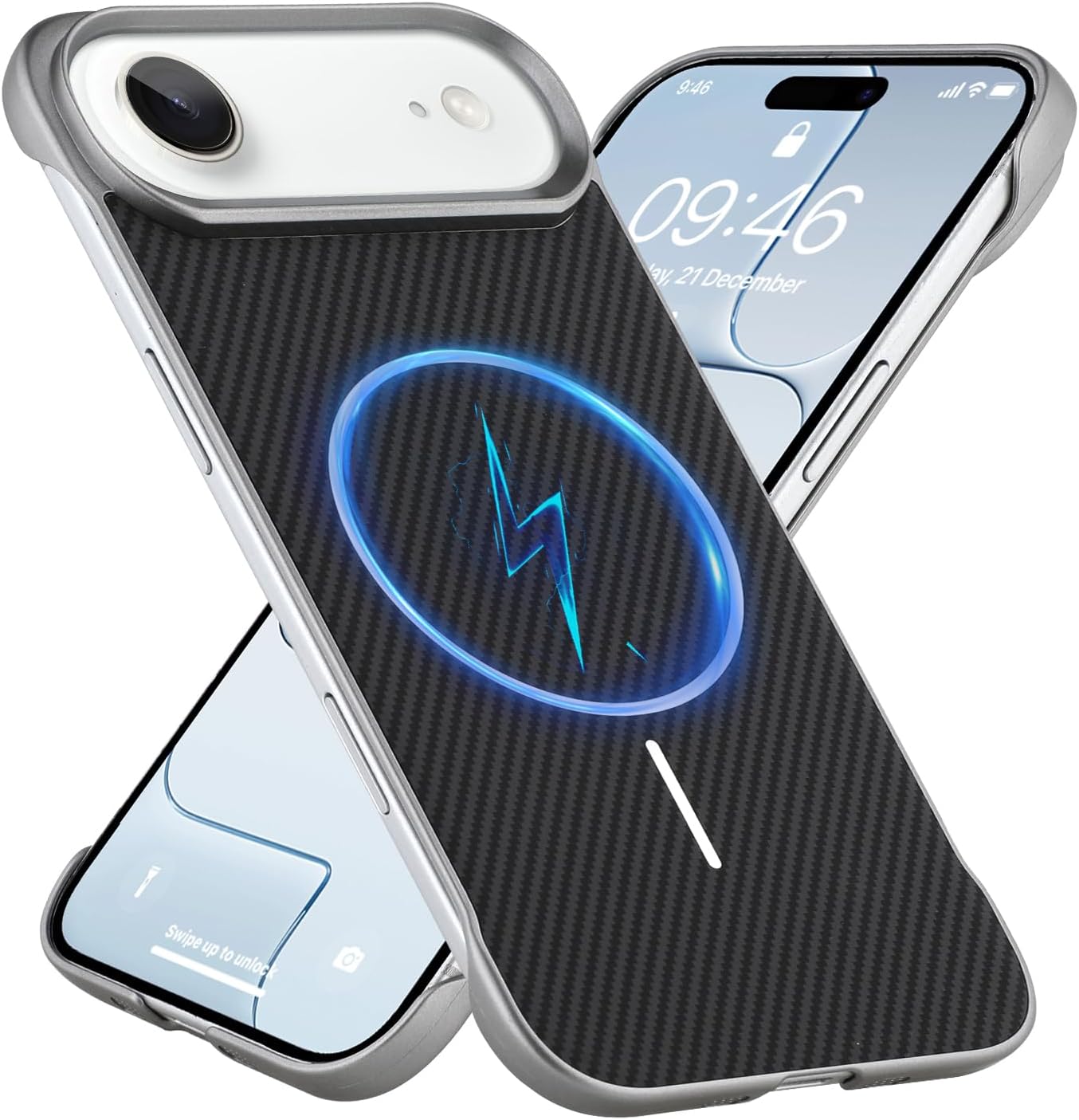Made for fit for iPhone Air Case with Carbon Fiber Texture Design, Compatible with Magsafe, Matte Back Anti-Scratch, Magnetic Slim Phone Cover Gray. WN420