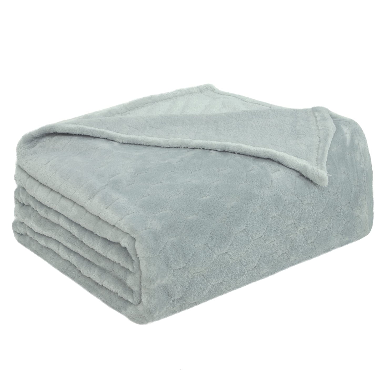 TOONOW Fleece Blanket Super Soft Cozy Throw Blanket 50" x 60", Lightweight Fuzzy Comfy Textured Flannel Blanket Warm Plush Throw Blankets for Couch, Sofa, Bed, Emerald WN420