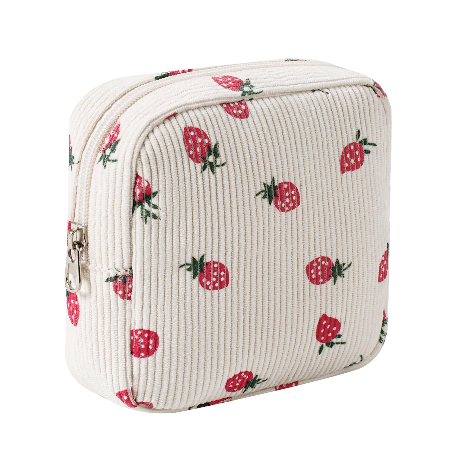 uekeboag Cute Small Corduroy Zipper Makeup Bag, Mini Coquette Aesthetic Pouch with Bear Pattern for for Purse,Key Pocket Lipstick Bag Card Holder Data Cable Organizer (12Hot Pink) BST220