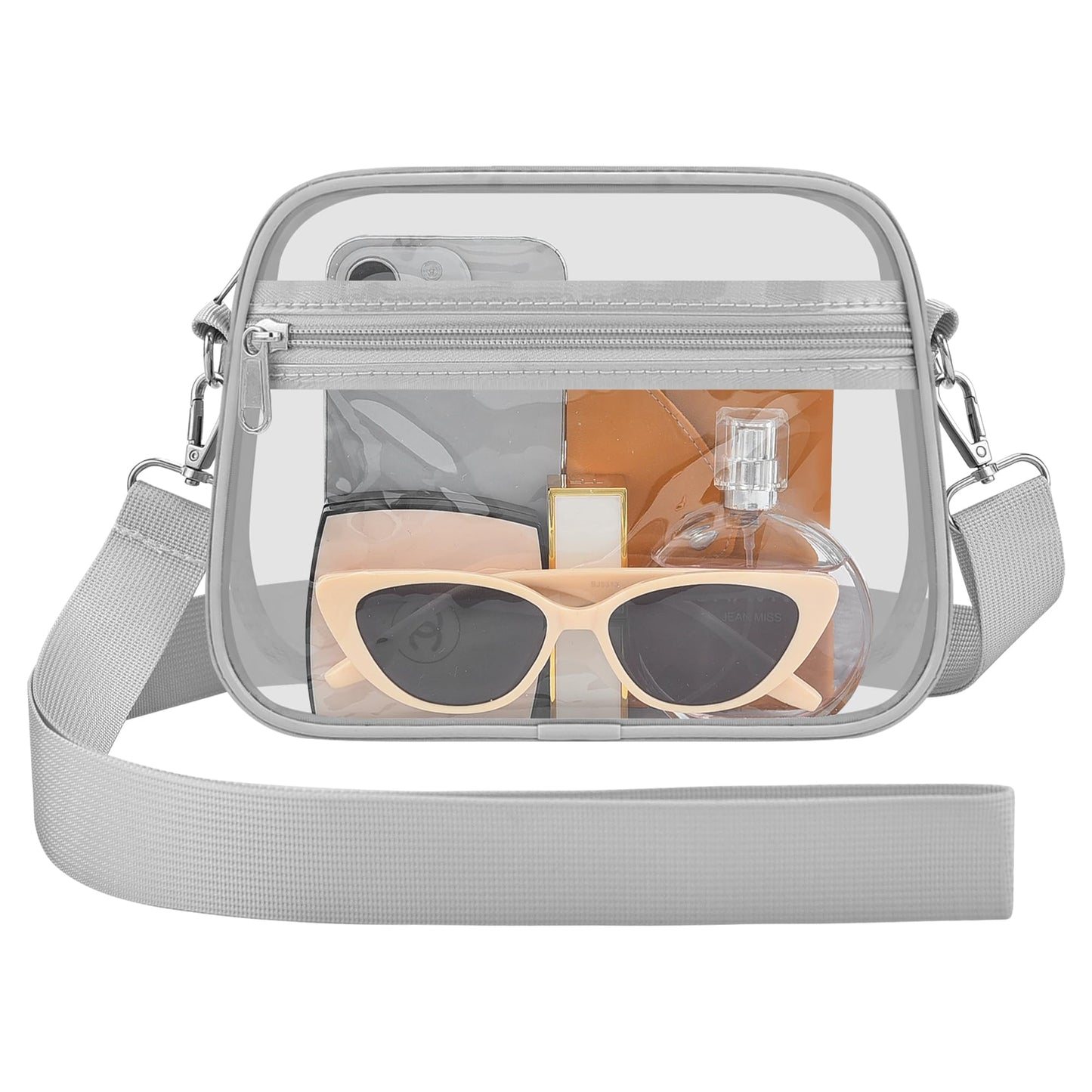 Clear Bag for Stadium Events Stadium Approved Women's Top-Handle Handbags | Mini Small Clear Bag Purse with Wide Adjustable Strap and Front Pocket for Sports Concerts, Festivals BST202