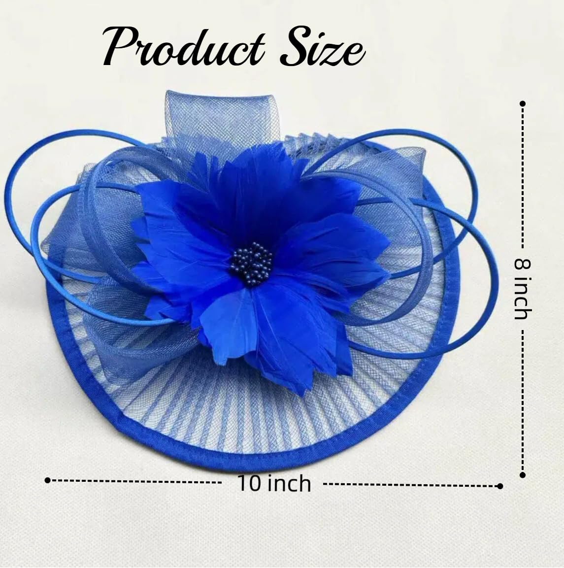 SAFERIN Elegant Women's Fascinator Hat with Veil and Feather Hair Clip Headpiece for Weddings Tea Party WN420