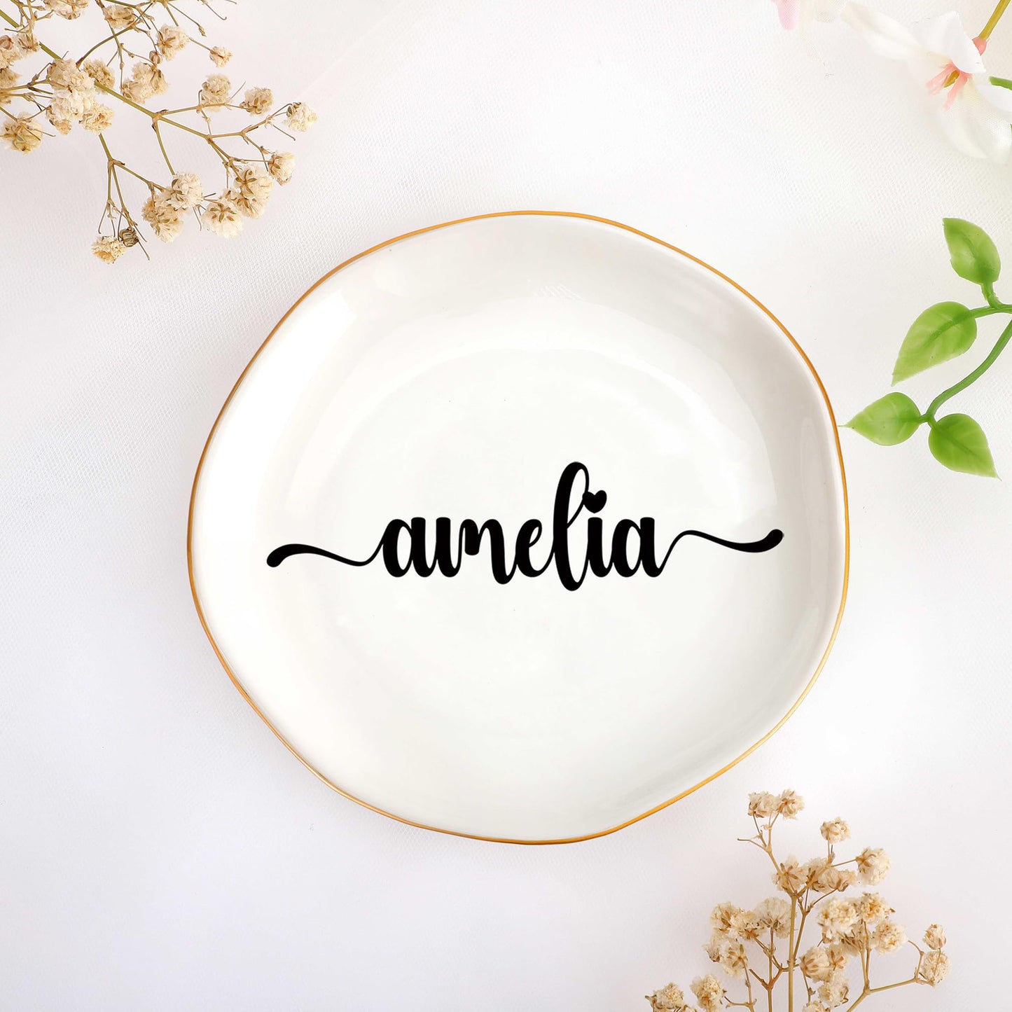 JoycuFF Initial B Ceramic Jewelry Tray, Bridesmaid Bride Gifts, Mothers Day Christmas Anniversary Engagement Birthday Gifts for Women Couples, Trinket Dish for Rings Earrings Necklaces Bracelets Keys BST202