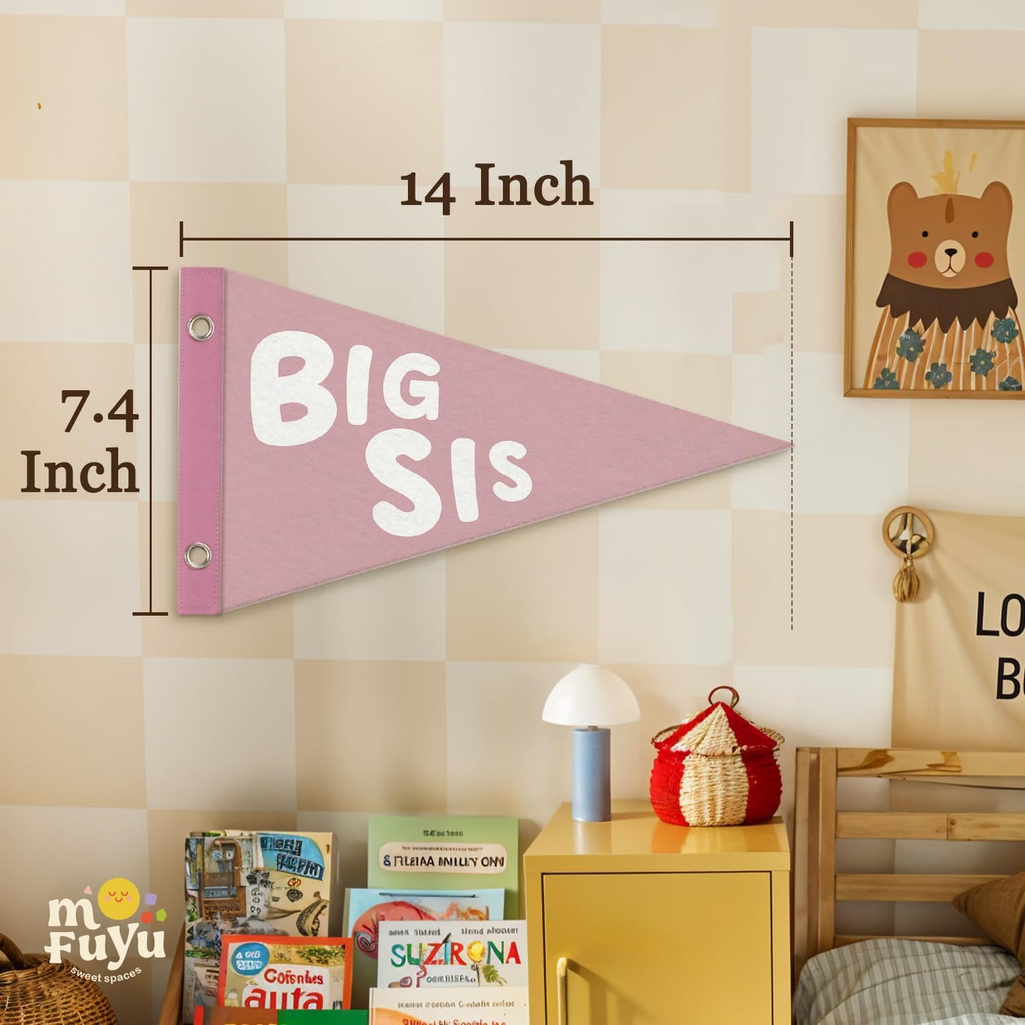 Boy Nursery Decor Pennant Banner Flags Decor, Playroom Essentials, Dude Felt Banner Wall Art Decor for Toddler Kids Room Nursery,Boy Playroom Decor 7.4x14 Inch BST326H