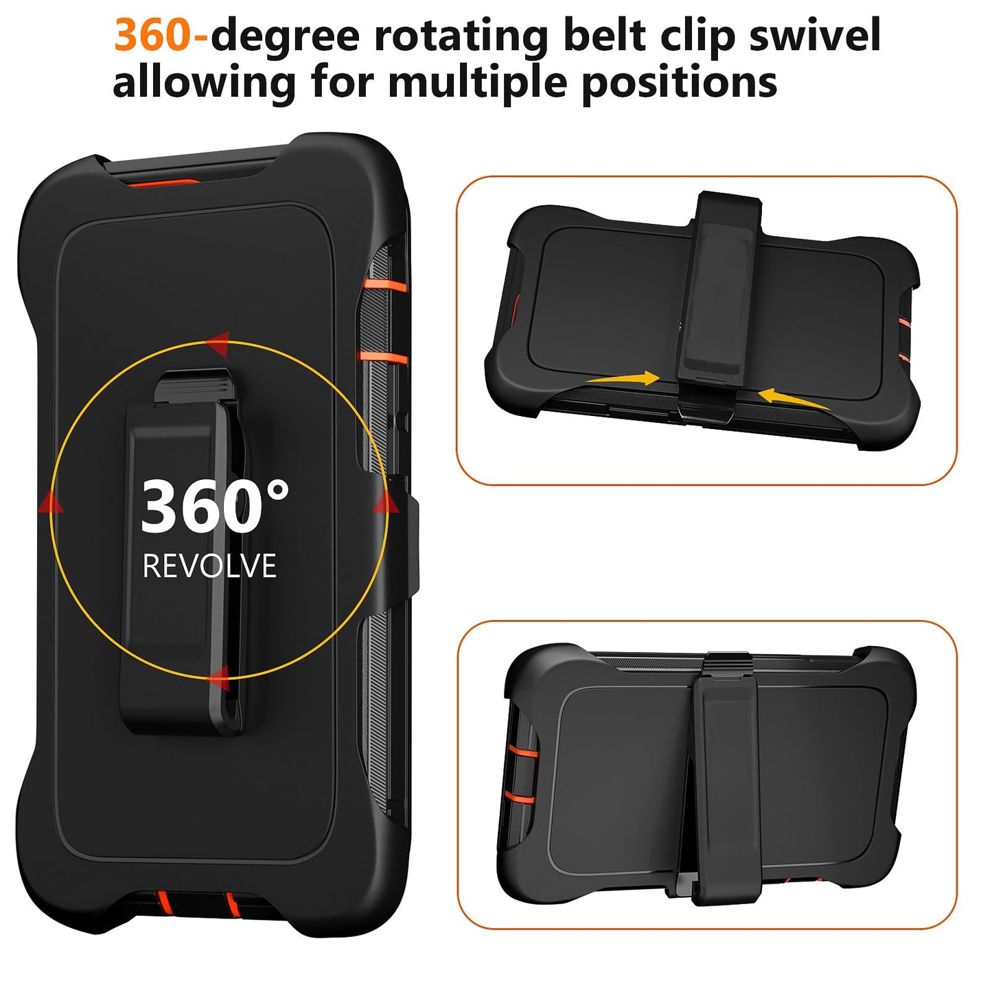 for iPhone 11 Case with Belt Clip Holster Kickstand & 2 Screen Protector, Full Protection Heavy Duty Phone Case, Shockproof Drop-Proof Durable Cover 6.1" [Black+Clip] WN420