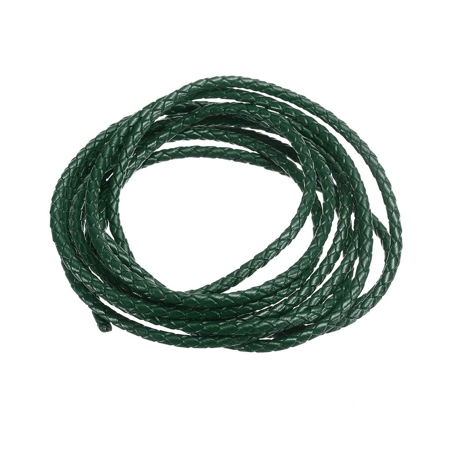 uxcell Leather Cord, 2.2 Yards 4mm Dia Braided String Strip for Purse Handbag Shoelace DIY Crafts Bracelet Making, Yellow BST326L