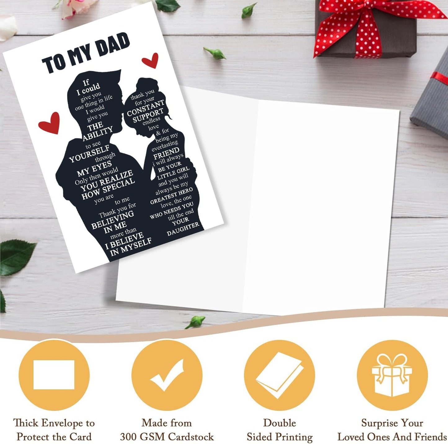 Funny Fathers Day Card for Dad Stepdad Bonus Dad Husband Grandpa, Humorous Happy Father's Day Card Gift from Son Daughter Grandson Granddaughter, Unique Fathers Day Card for Him BST202