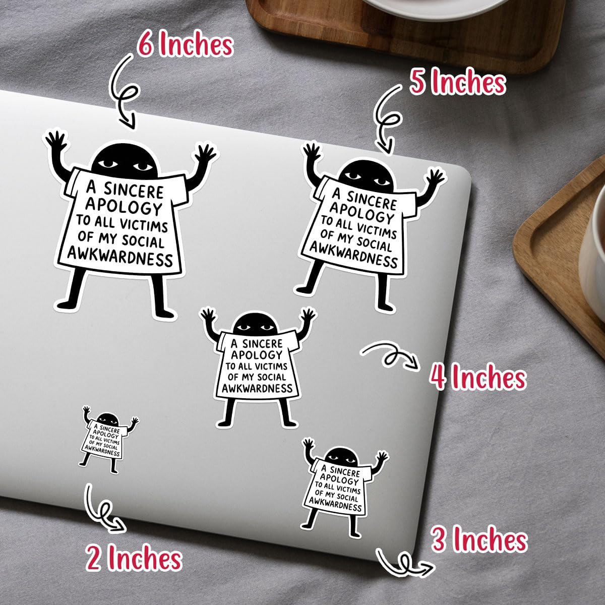 3 Pcs Social Awkwardness Vinyl Stickers – Funny Relatable Quote Decals for Introverts and Anxious Minds, Waterproof Sticker Pack for Laptop, Water Bottle, Journal, Mirror (S1, 2 inch) BST202