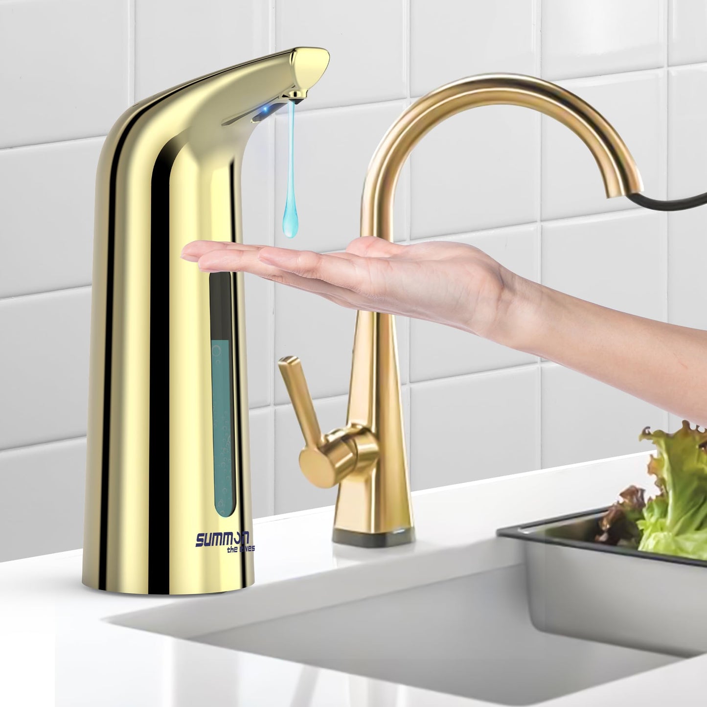 Automatic Soap Dispenser Touchless,400ML Hand & Dish Countertop Electric Liquid Dispenser with Sensor,Modern 4 Gear Adjustable Black Waterproof Battery Operated Kitchen Auto Soap Pump WN420