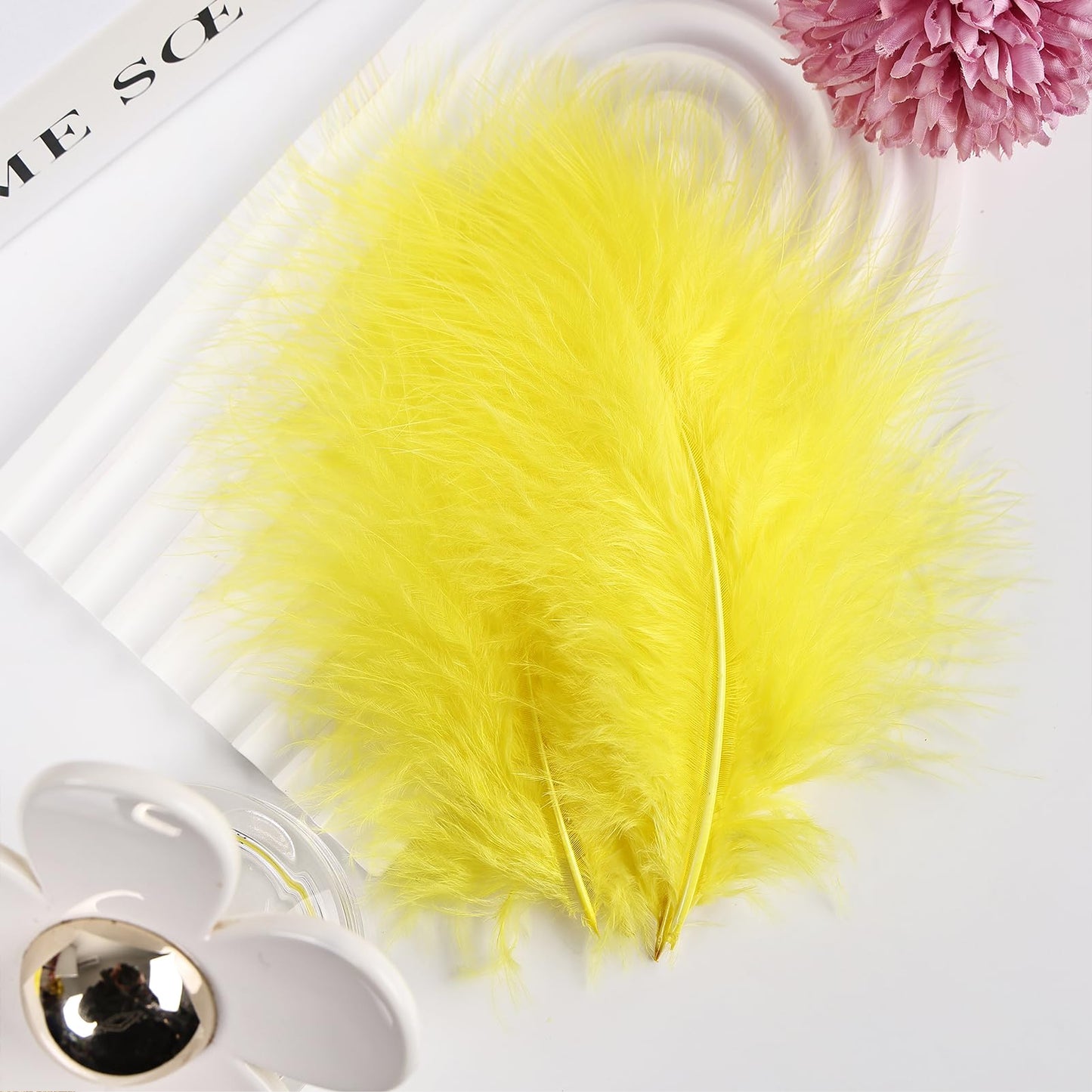 Fluffy Turkey Marabou Feathers 100pcs for Craft Dream Catcher Decoration - 4-7Inches Natural Feathers (Green) BST220