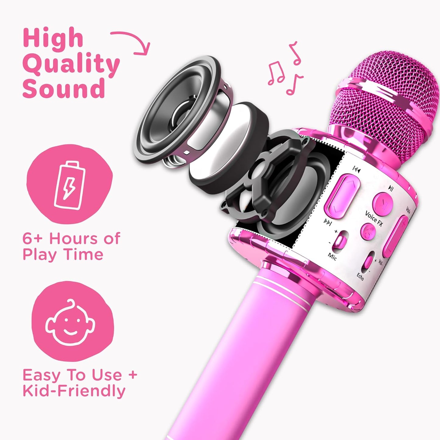 Move2Play Kids Karaoke Microphone - All Pink 60