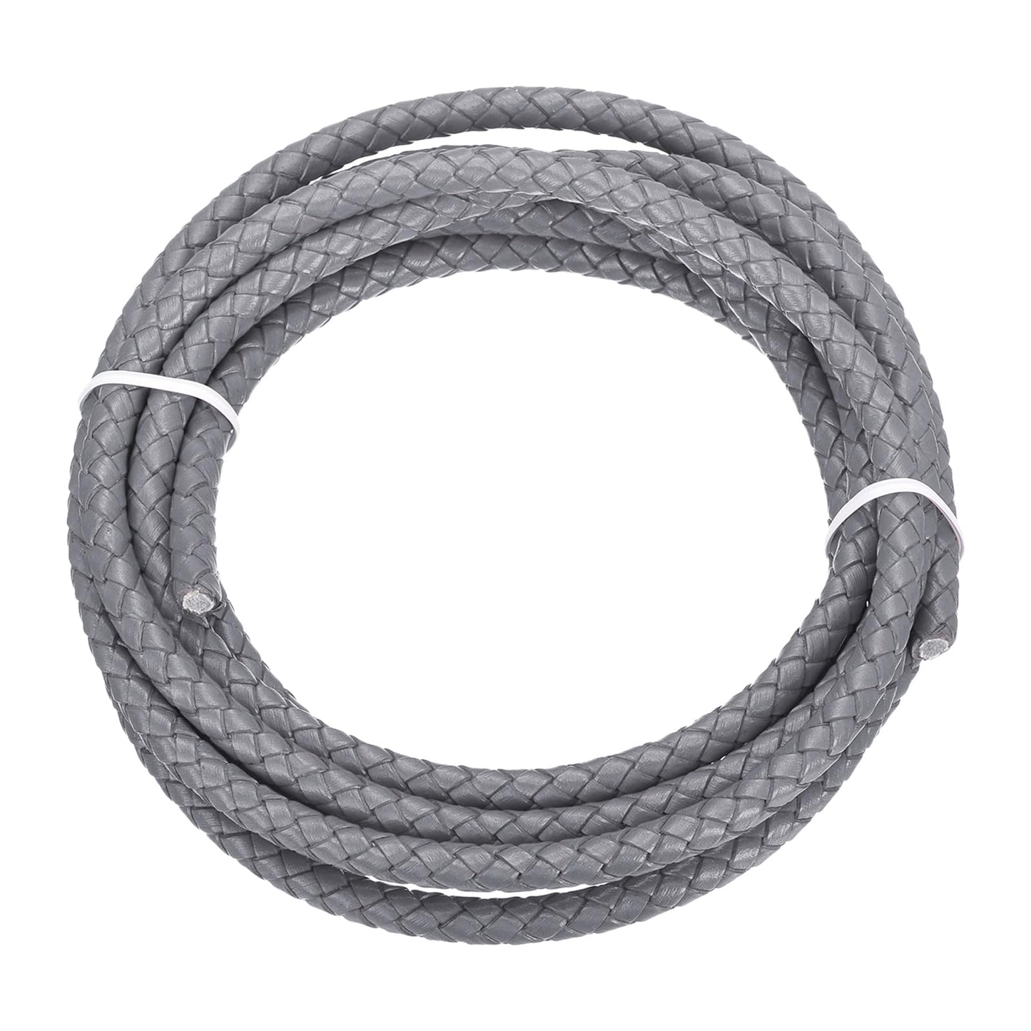 MECCANIXITY 1.1 Yards Bolo Tie Cord 6mm Diameter Round Braided Leather Strip 1 Meter Long for Bracelet Necklace Beading, Yellow WN420
