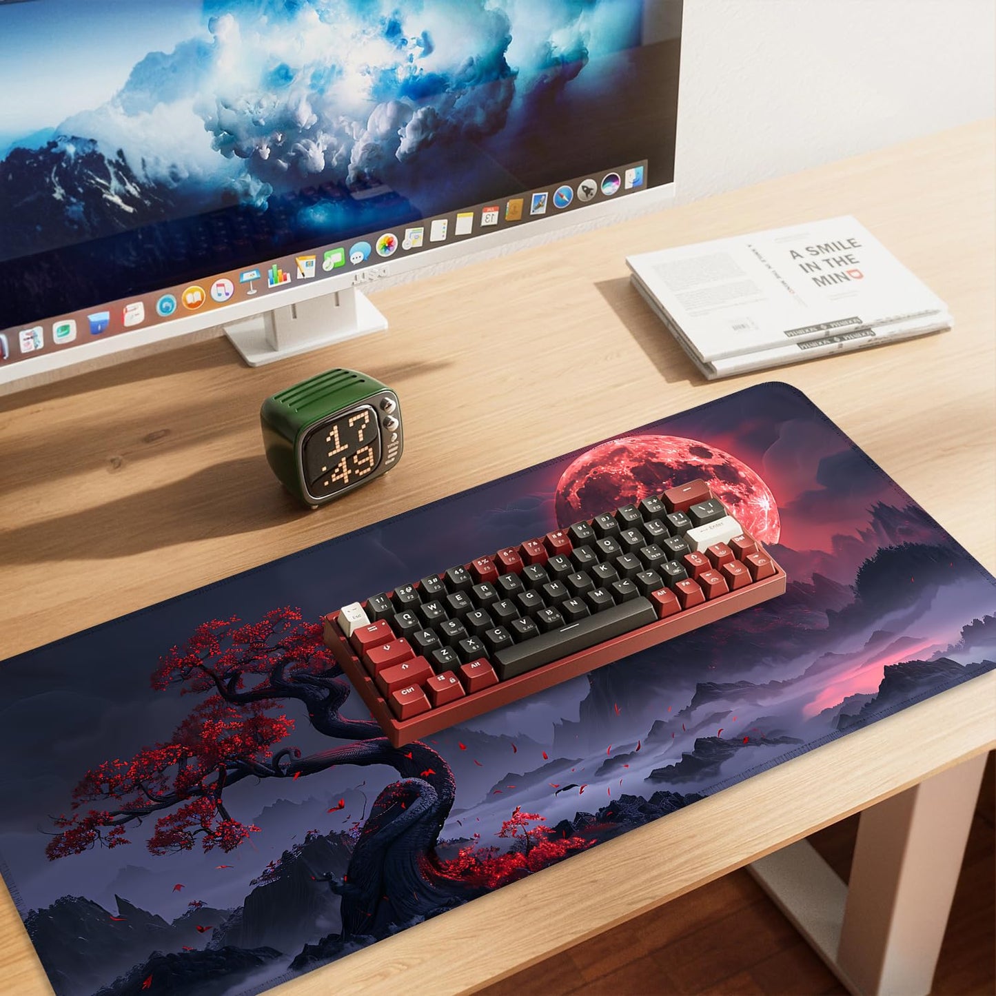 Mouse Pad Gaming Mousepad 31.5 x 11.8in Large Mouse Pad for Keyboard and Mouse with Anti-Slip Rubber Base, Keyboard Pad XL Mouse Mat for Home and Office,Snowy Forest WN420
